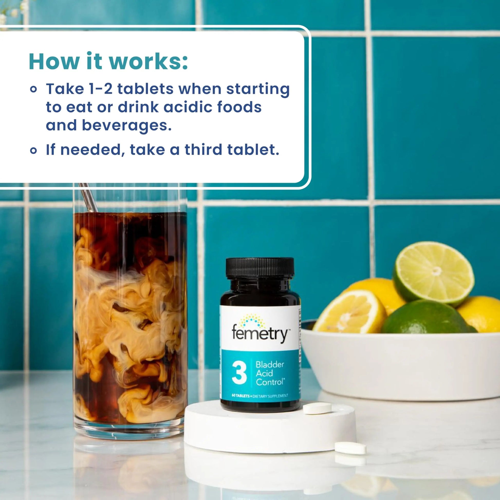 LifeSeasons Femetry Bladder Acid Control - Support for Interstitial Cystitis - Reduce Urine Acidity in The Bladder - Eases Flares Caused by Eating or Drinking Acidic Foods - 60 Tablets LifeSeasonsAu supplements