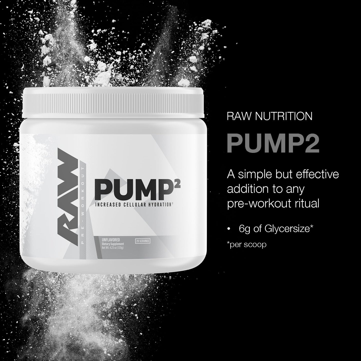 RAW Pump2 Pre Workout | Glycerol Pump Pre Workout Supplement, Pair Pump Supplement for Best Results Or Any Preworkout Powder | Enhanced Hydratio RAWUS supplements