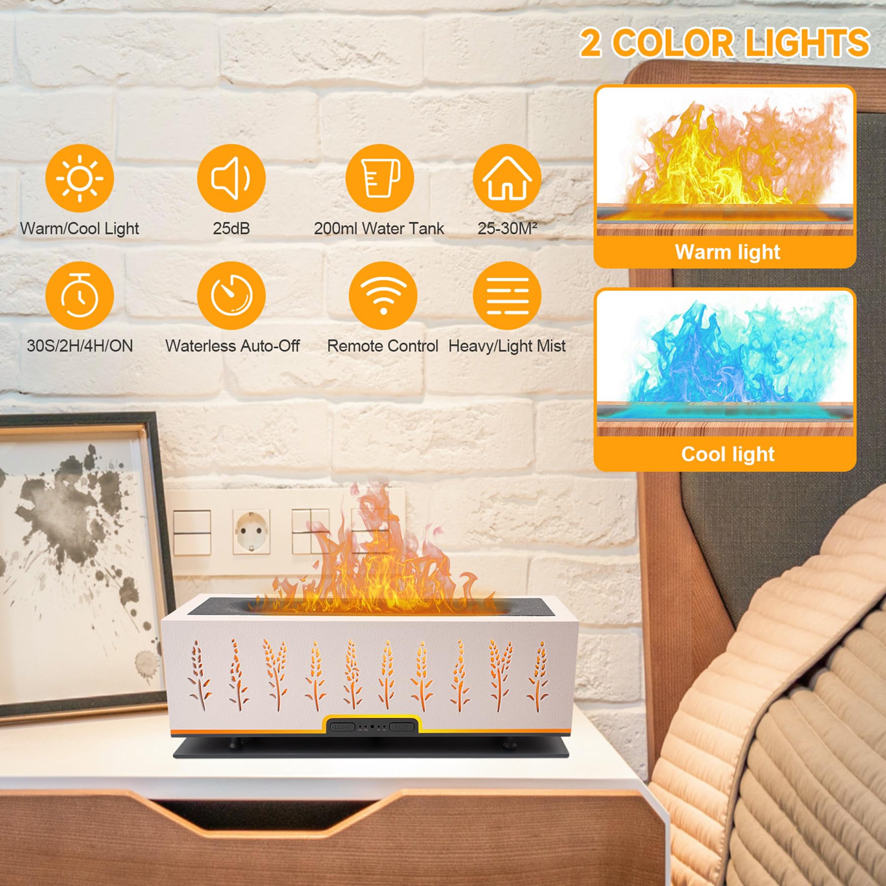 WENPHONE Flame Air Aroma Diffuser Humidifier, Essential Oil Diffuser, 200ml Aromatherapy Diffuser WENPHONEAu supplements
