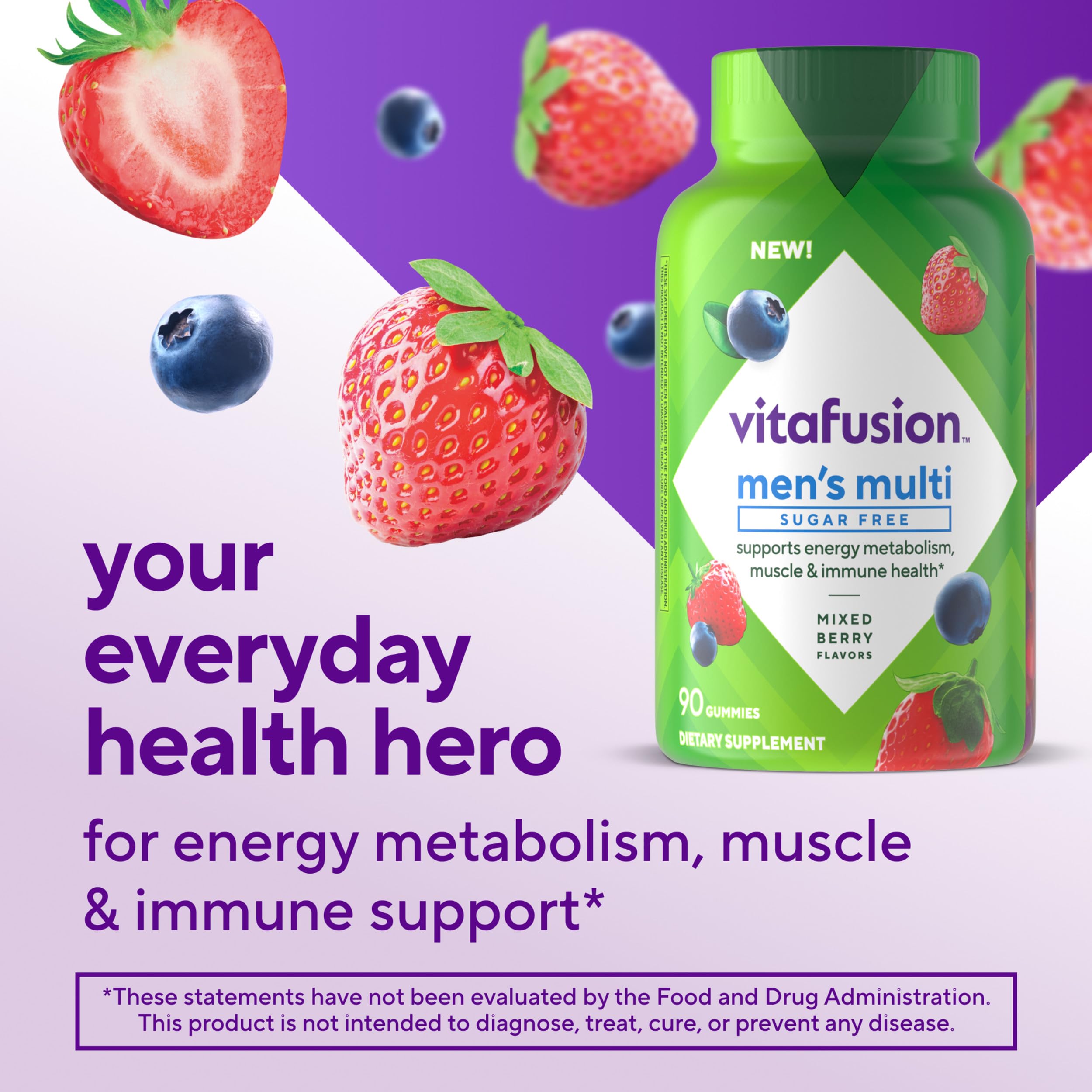 vitafusion Sugar Free Men’s Multi Daily Gummy Multivitamins, Supports Energy Metabolism, Muscle and Immune Health VitafusionAu supplements
