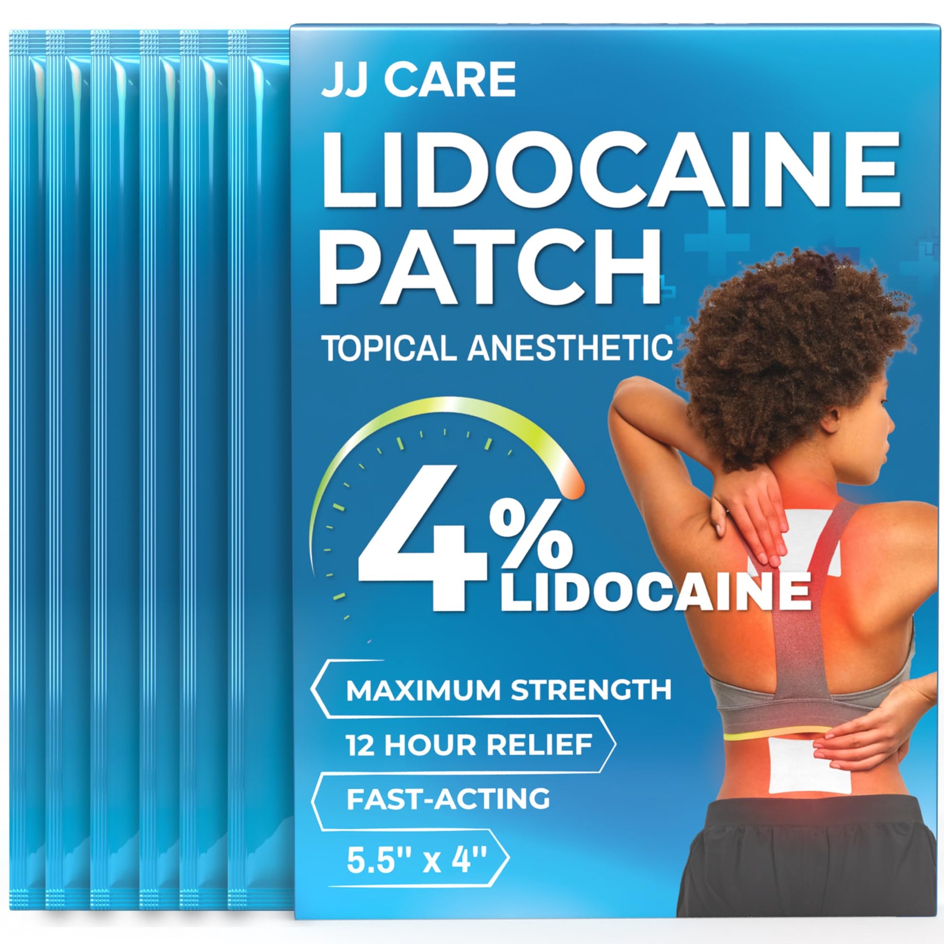 JJ CARE Lidocaine Patches [Pack of 30], 4” x 5.5” Lidocaine 4% Maximum Strength Back Pain Relief Patches for Fast Numbing of Aches, Pains, Back, Neck, Shoulder, Muscle Soreness JJ CAREAu supplements