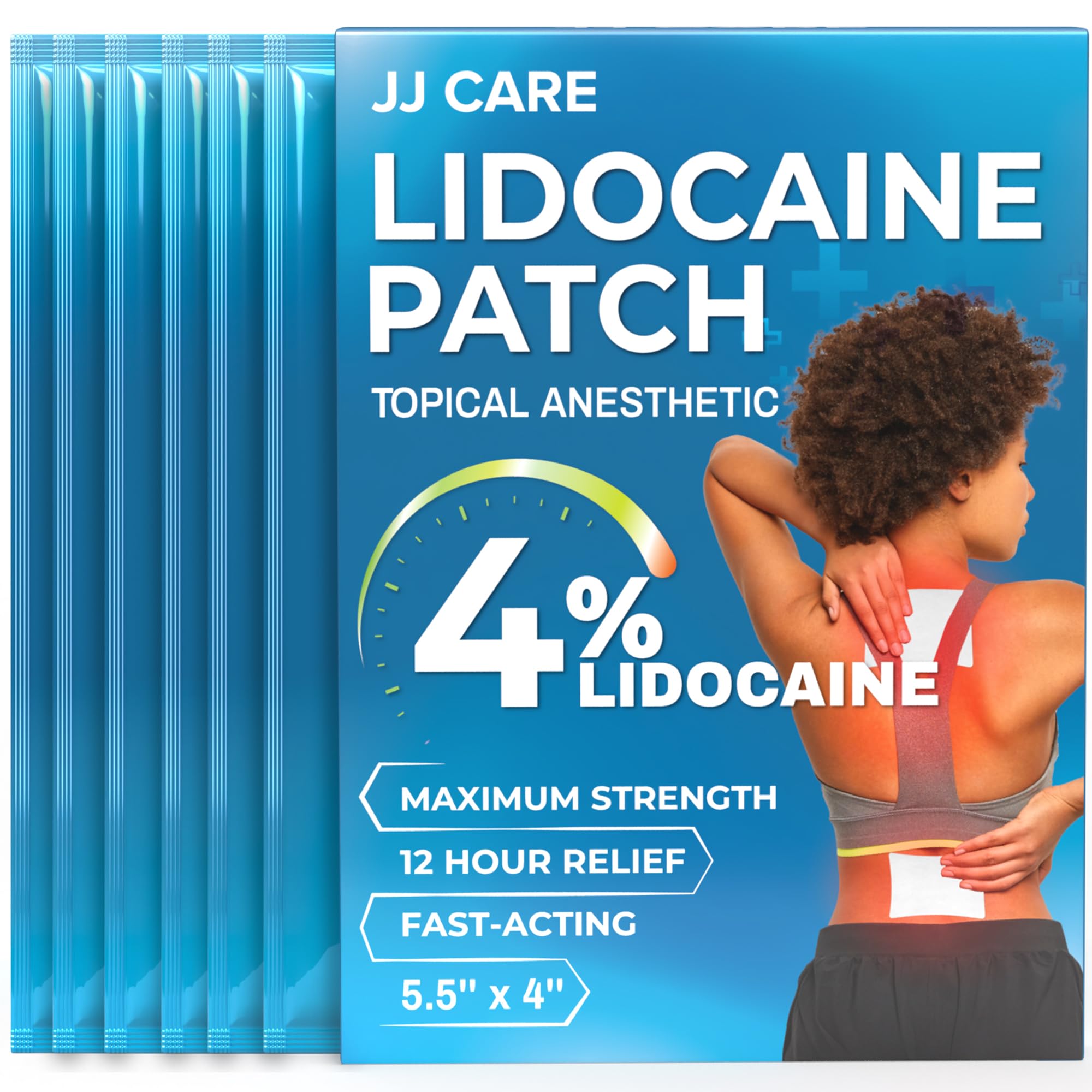 JJ CARE Lidocaine Patches [Pack of 30], 4” x 5.5” Lidocaine 4% Maximum Strength Back Pain Relief Patches for Fast Numbing of Aches, Pains, Back, Neck, Shoulder, Muscle Soreness JJ CAREAu supplements