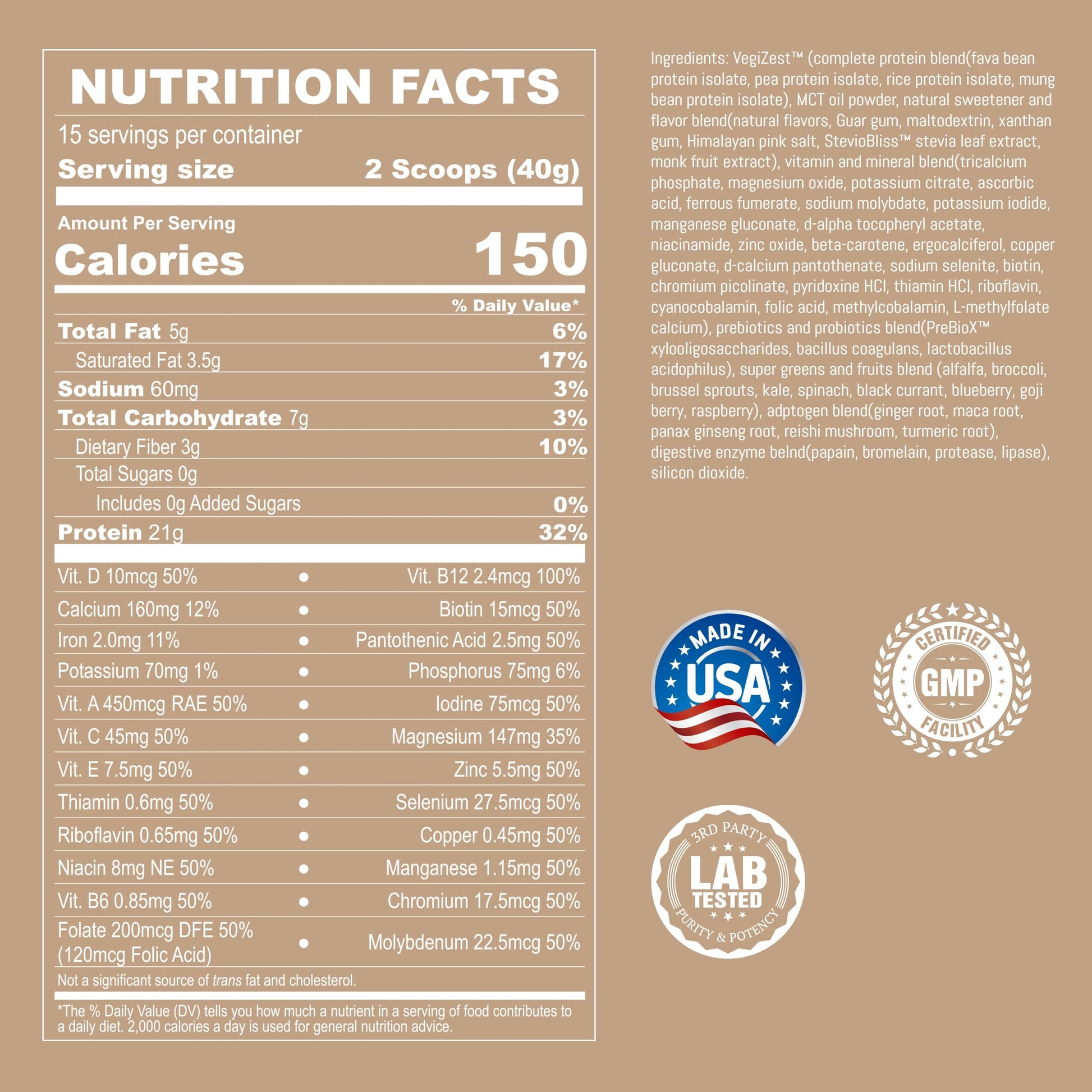 UpNourish Vanilla Cookie Vegan Protein Powder 54 Superfoods Powder,1.5 Billion CFU Probiotics 21g Plant Based Protein,No Sugar No Dairy No GMO Dairy Free,Meal Replacement Shake Keto-Friendly Low-Carb Diet,15 Servings UpNourishAu supplements