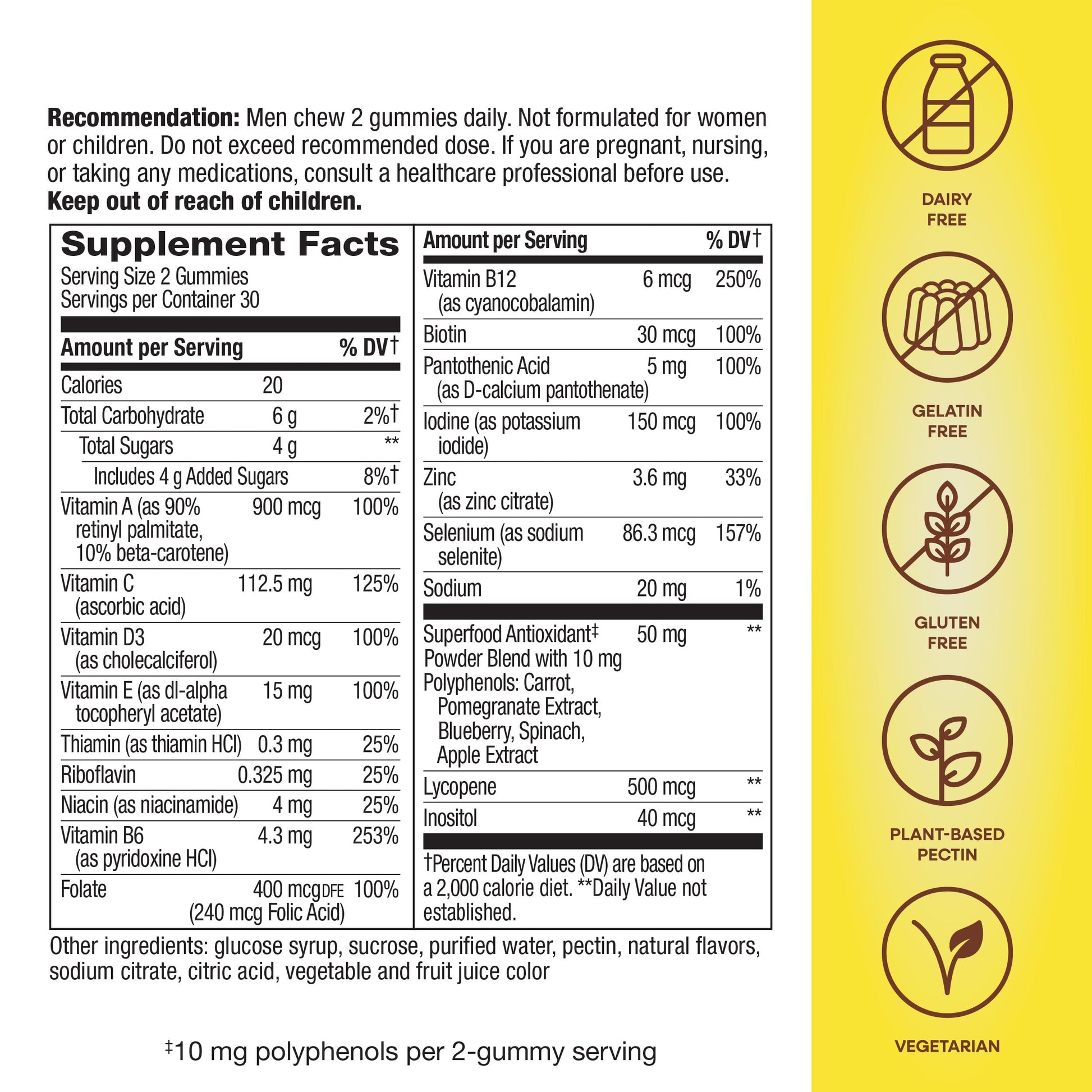Nature's Way Alive! Men's Multivitamin Gummies, Supports Energy Metabolism*, Muscle Function*, Superfood Antioxidants(1) Nature's WayAu supplements