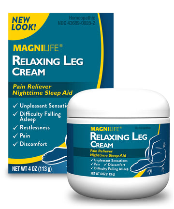 MagniLife Relaxing Leg Cream, Restless Legs, Deep Penetrating Topical for Pain, Naturally Soothe Cramping, Discomfort, and Tossing with Lavender and Magnesium - 4oz MagniLifeAu supplements