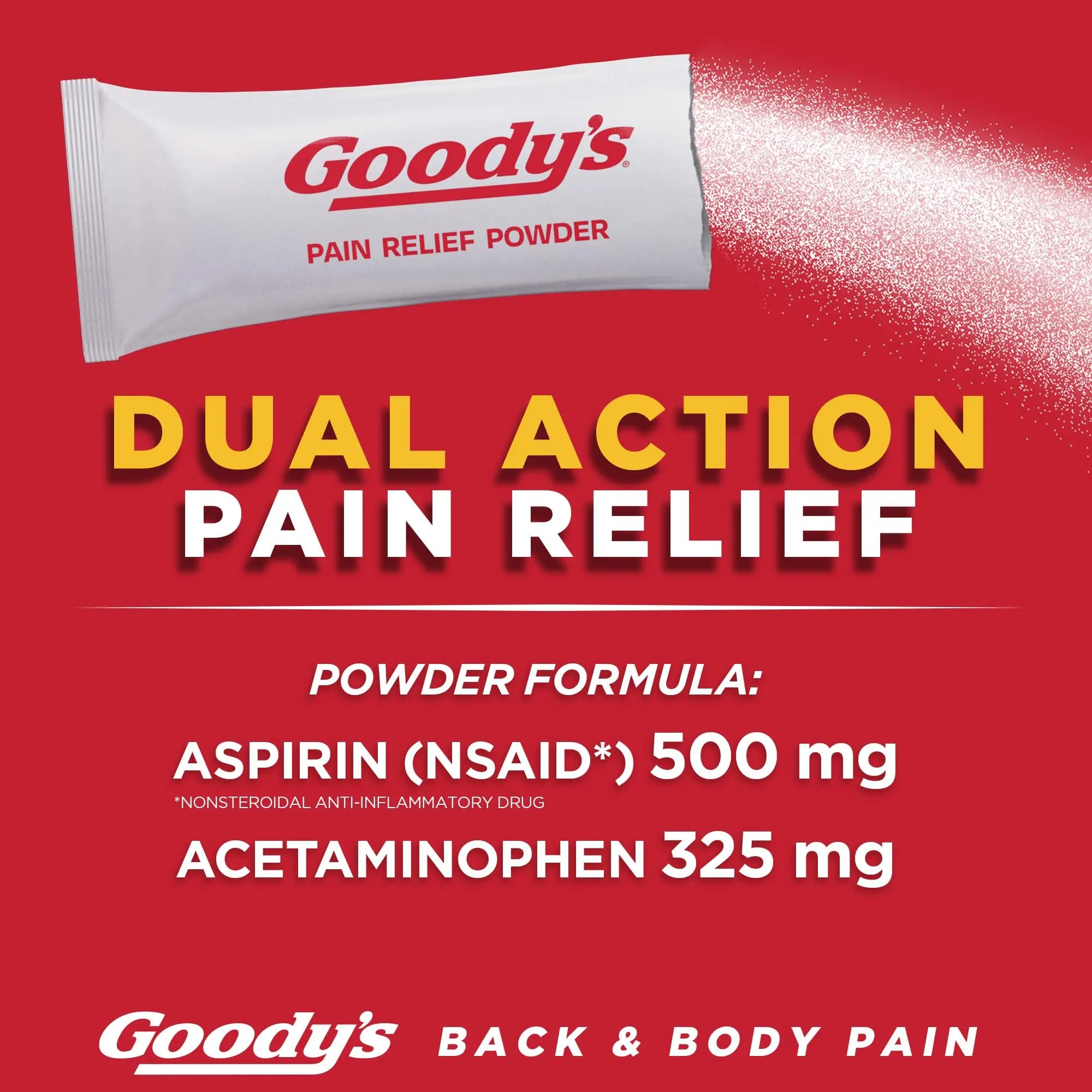 Goody's Body Ache & Back Pain Relief Powder, Dual Action with Acetaminophen & Aspirin, Caffeine-Free, 6 Count, Pack of 12 Goody'sAu supplements