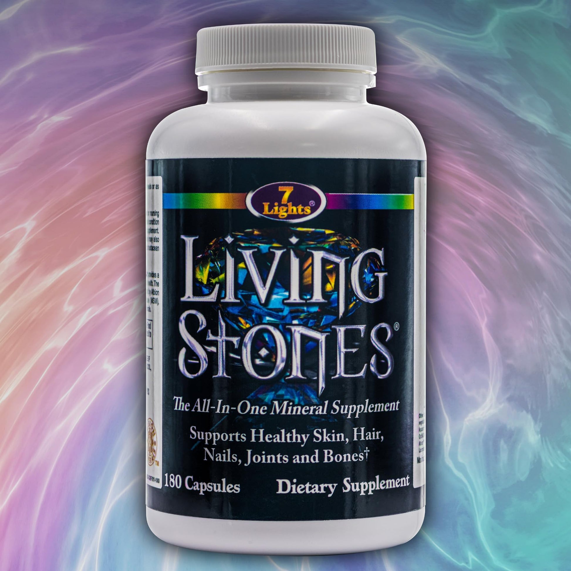 Living Stones, Complete Mineral Supplement with Zinc, Calcium, Magnesium, Selenium, Trace Minerals, No Added Iron, with MSM (Organic Sulfur) and Shilajit, Premium Absorption (30-Day Supply - 180 Caps) 7 LightsAu supplements