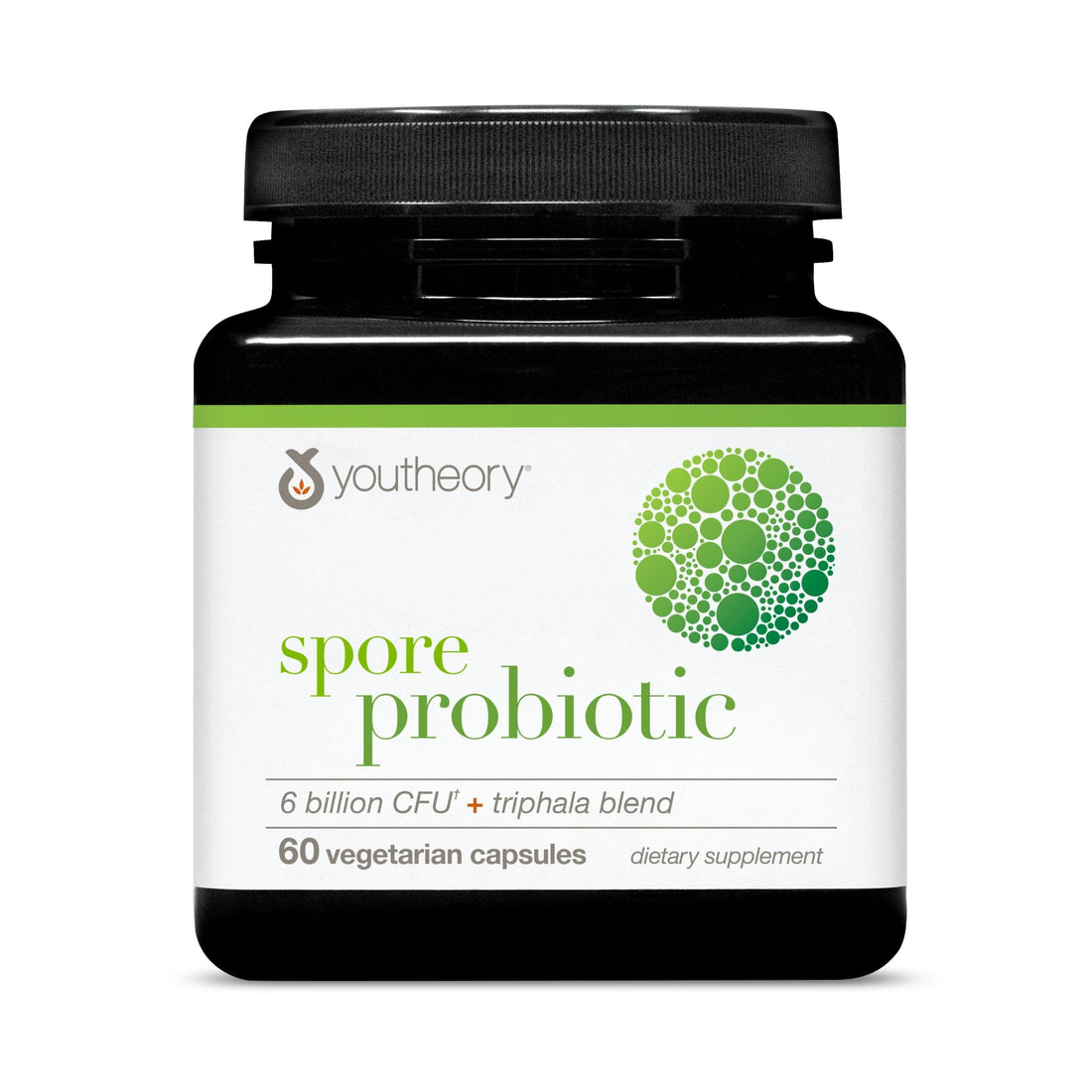 Youtheory Spore Probiotic - Helps Gut Health* - 6 Billion CFU with Prebiotics - Supports Regular Bowel Movement & Diarrhea Relief* - Shelf Stable - 60 Vegetarian Capsules (30-Day Supply) YoutheoryAu supplements