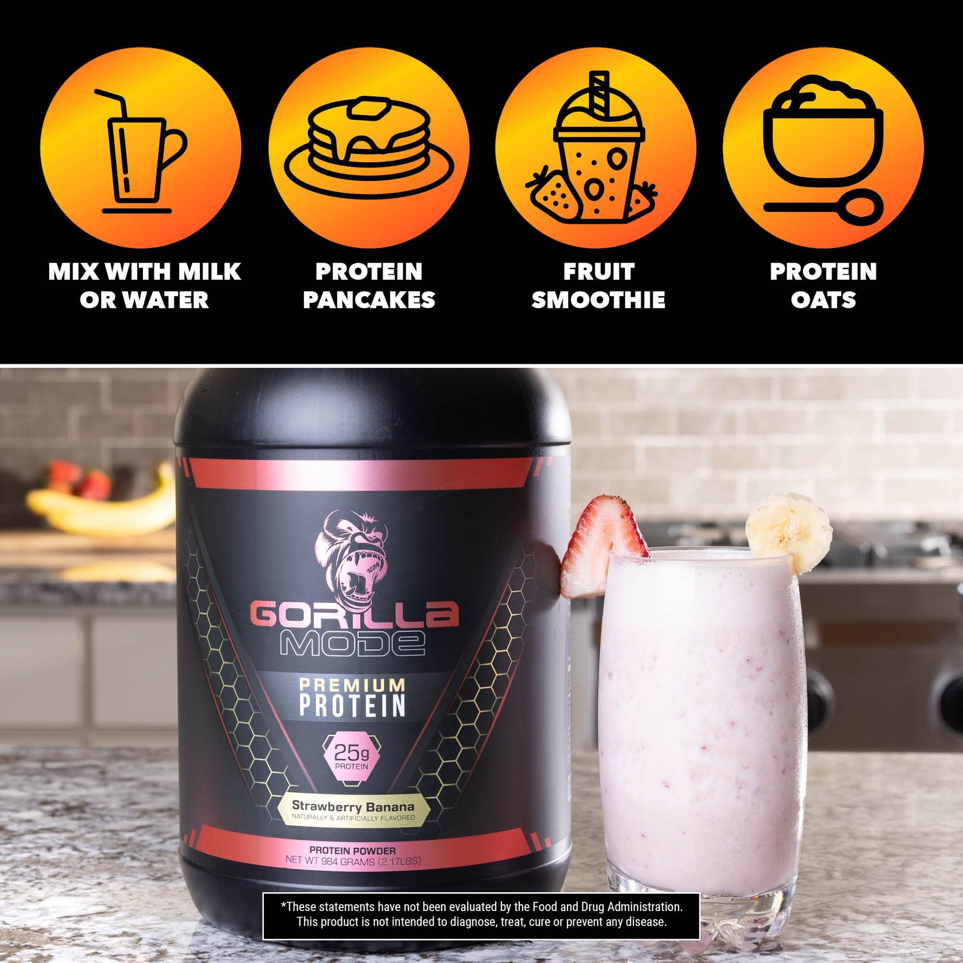 Gorilla Mode Premium Whey Protein - Chocolate Peanut Butter / 25 Grams of Whey Gorilla MindUS supplements