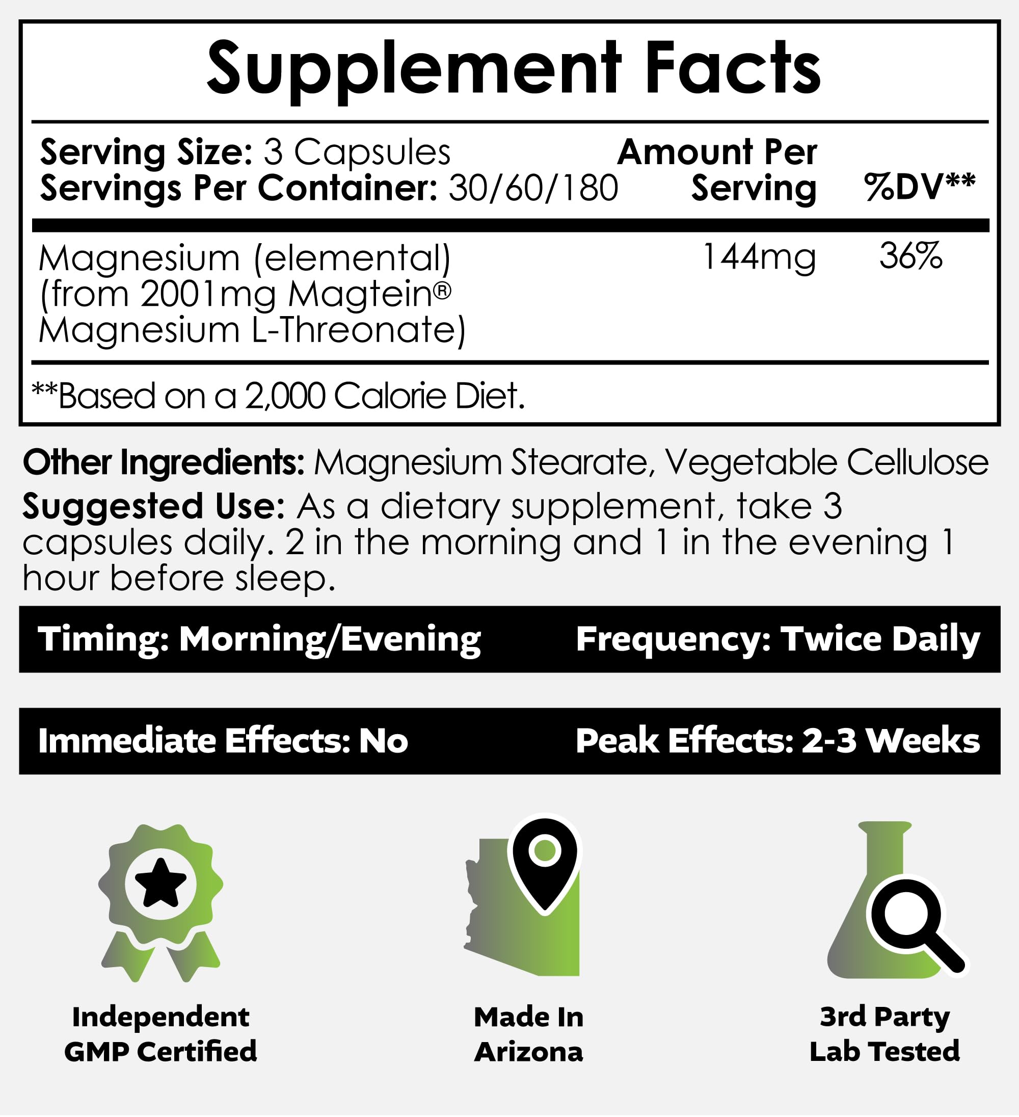 Nootropics Depot Magtein Magnesium L-Threonate Capsules | 90 Count | Mineral Supplement | Natural | Supports Mitochondrial Function | Boosts Energy and Cognitive Function Nootropics DepotAu supplements