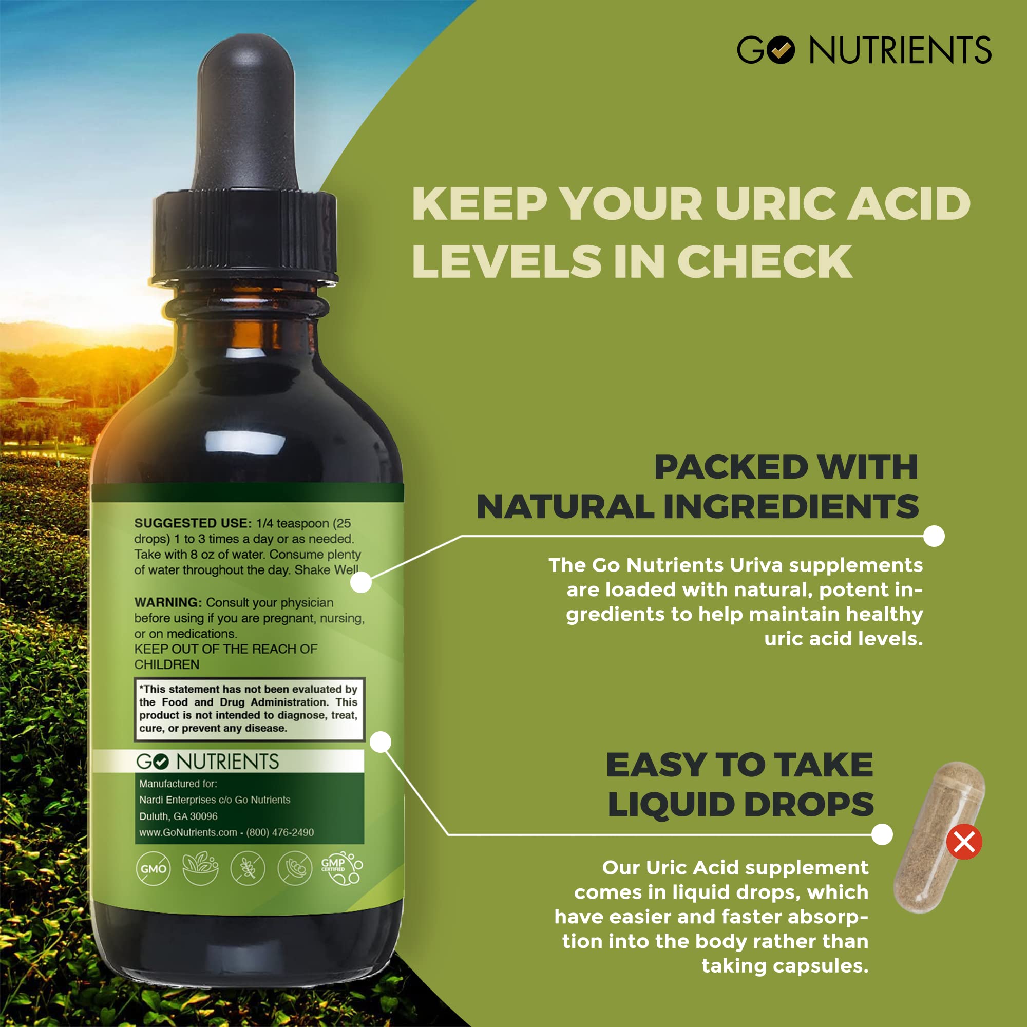 Go Nutrients Uriva Advanced Uric Acid Flush Cleanse with Tart Cherry Extract Celery Seed Extract Turmeric Go NutrientsAu supplements