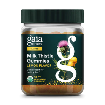 Gaia Herbs Milk Thistle Gummies - Herbal Supplement with Antioxidant Properties for Liver Health & Liver Detox - Lemon Flavored - 60 Vegan Gummies Gaia HerbsAu supplements
