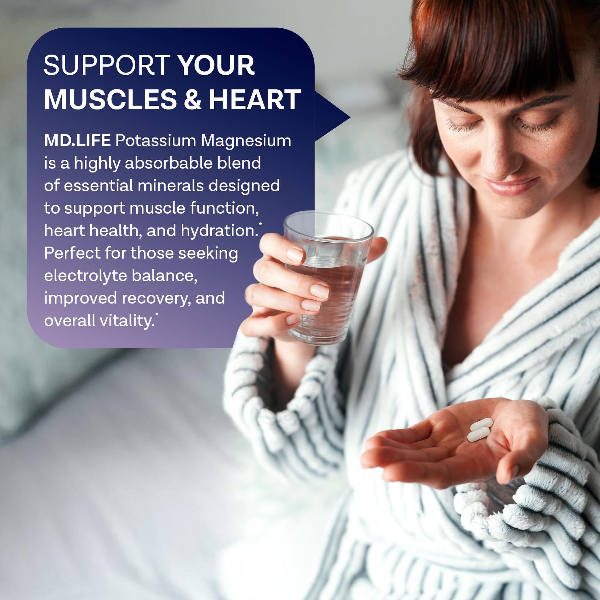 MD. Life Potassium Magnesium Supplement - 30 Capsules - High Absorption Magnesium Complex - Potassium Supplement to Support Vascular Health & Leg Cramp MD.LIFEAu supplements