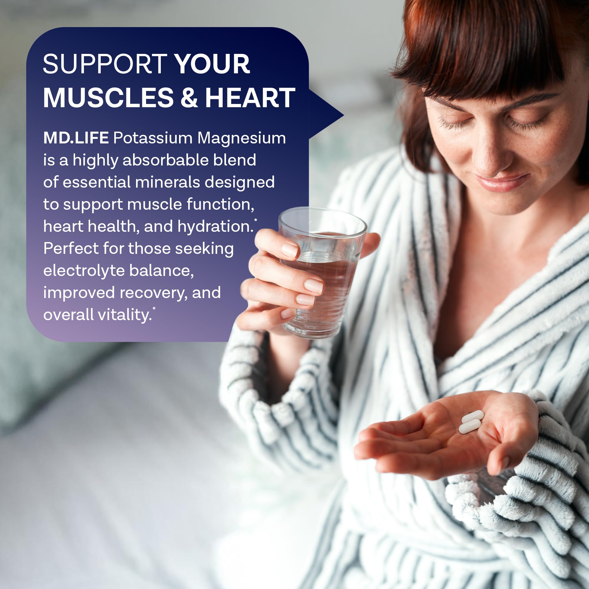 MD. Life Potassium Magnesium Supplement - 30 Capsules - High Absorption Magnesium Complex - Potassium Supplement to Support Vascular Health & Leg Cramp MD.LIFEAu supplements
