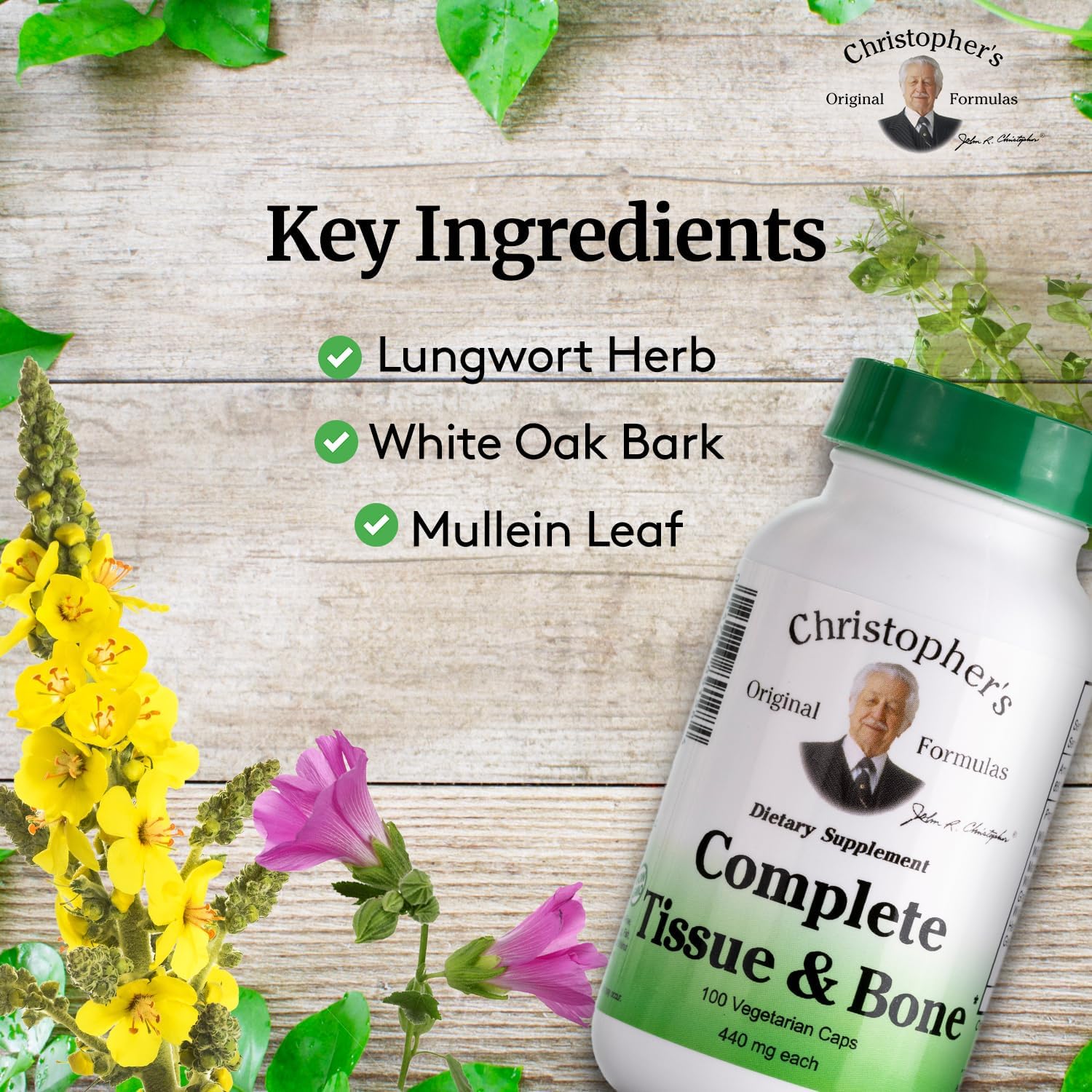 Christopher's Original Formulas Complete Tissue & Bone Formula – 100 VCaps | Herbal Support for Bones & Connective Tissue - Pack of 2 Christopher's Original FormulasAu supplements