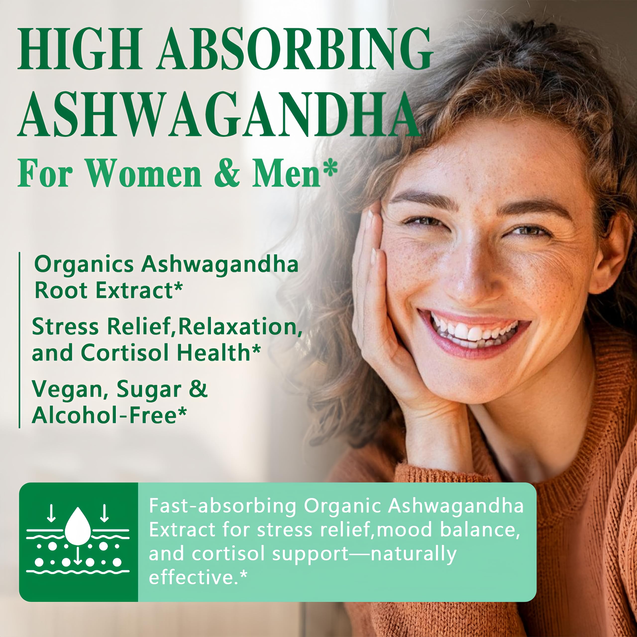 Organic Ashwagandha Drops,High Absorption Ashwagandha Extract Tincture for Stress Relief,Relaxation,Cortisol Support,Ashwagandha for Women & Men with Magnesium,L Theanine,Black Seed Oil,Vegan,Non-GMO HZZYPLANTAu supplements