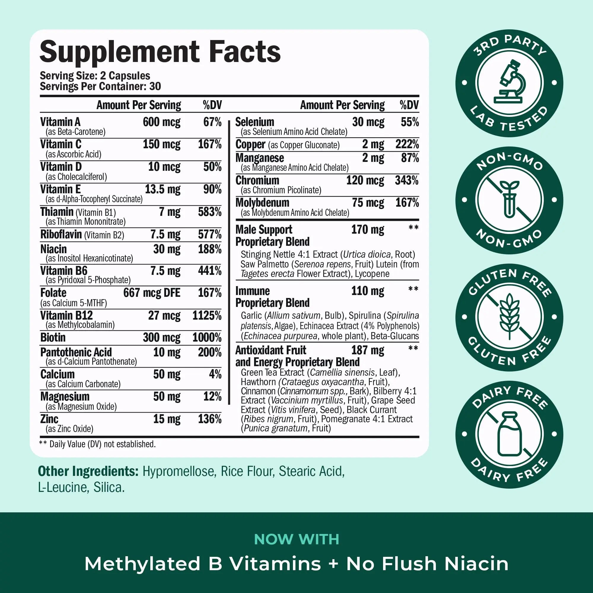 Methylated Multivitamin for Men with Bioavailable Vitamins, Chelated Minerals, Vitamin D, B12, C, A & Zinc for Energy, Focus and Immune Health Vimerson HealthAu supplements