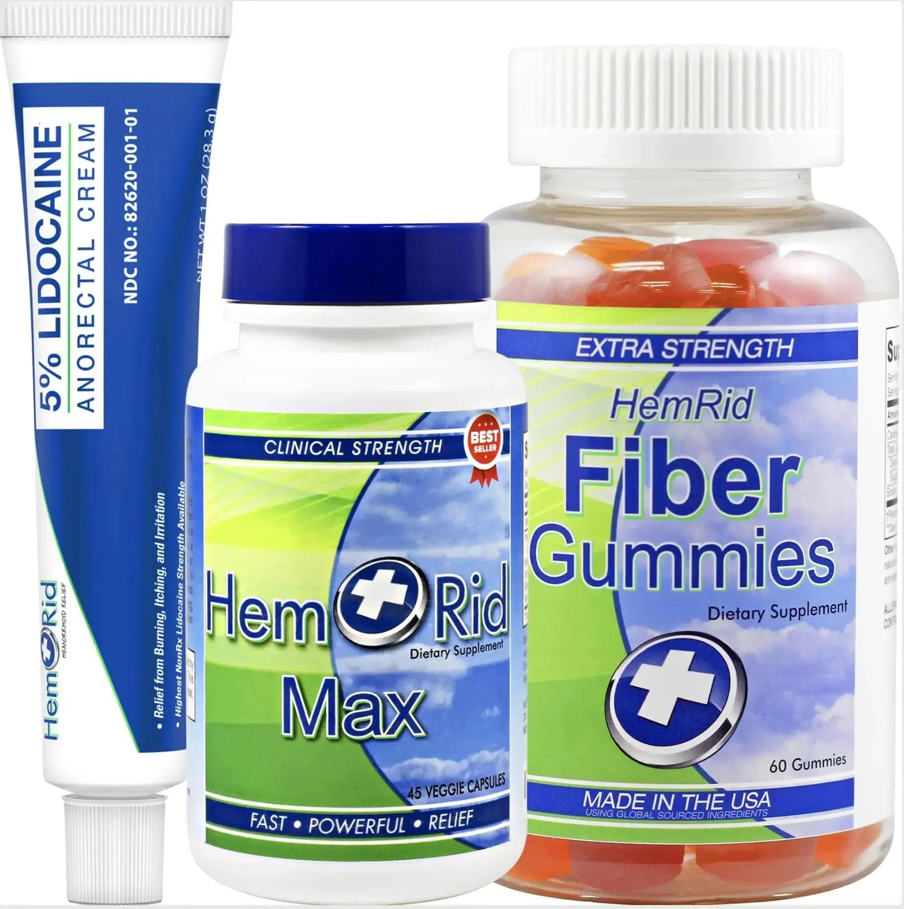 HemRid Complete Hemorrhoid Support System – Max Formula, Lidocaine Cream & Fiber Gummies for Immediate Relief & Long-Term Comfort HemRidAu supplements
