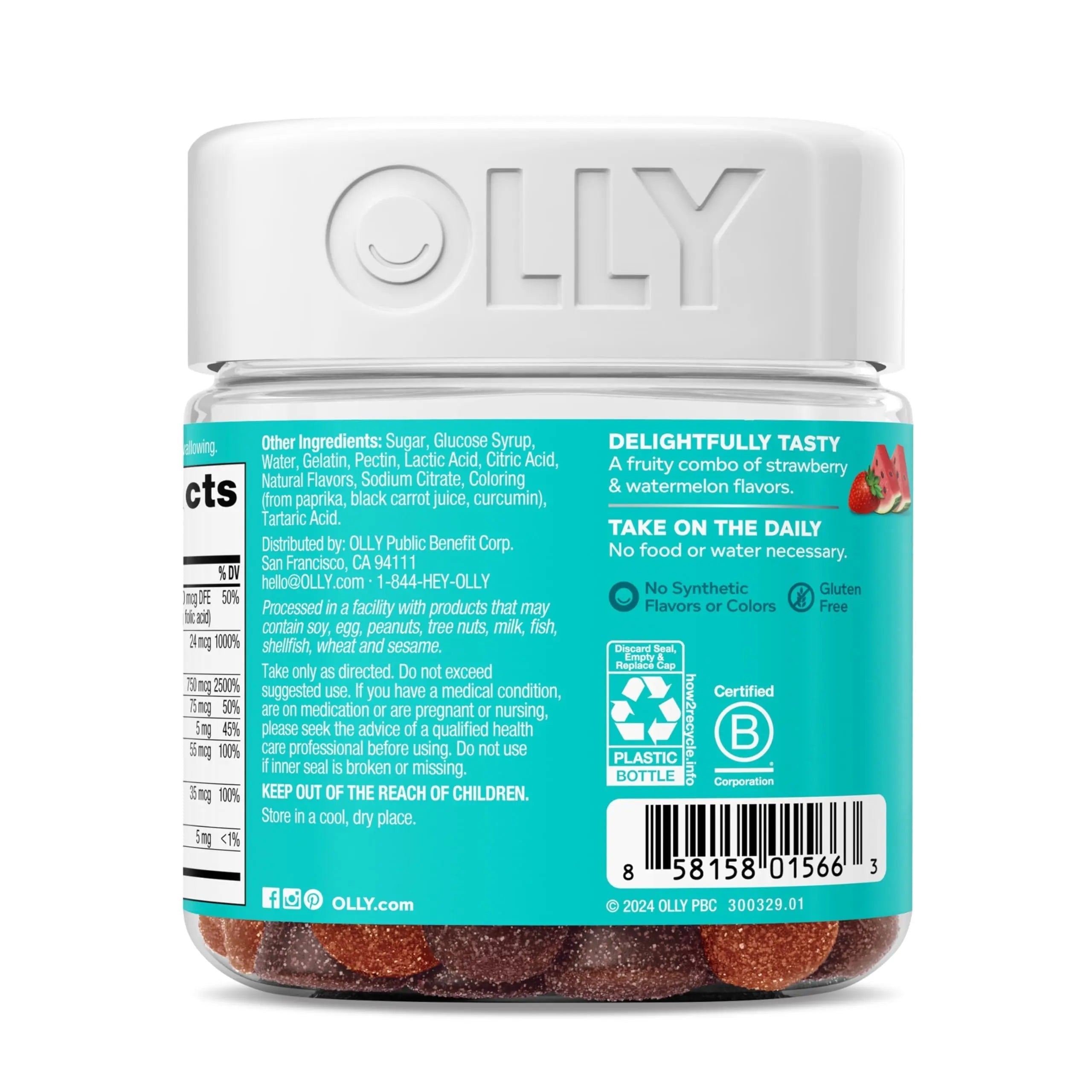OLLY Teen Girl Multi Gummy, Healthy Skin and Immune Support, 15 Essential Vitamins, Biotin, Zinc, Calcium, Chewable Multivitamin OLLYAu supplements