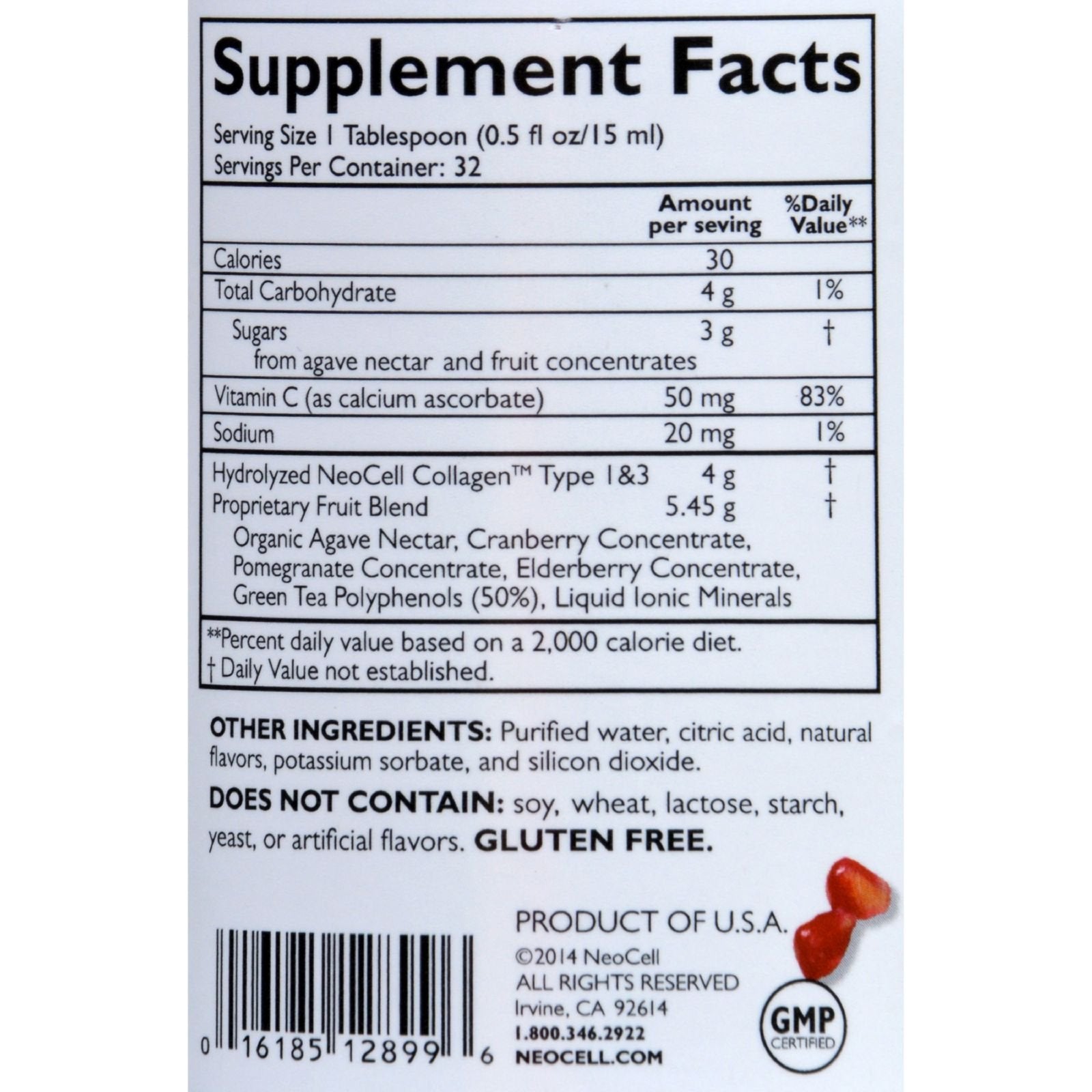 Collagen+C Pomegranate 16 Ounces NeocellAu supplements