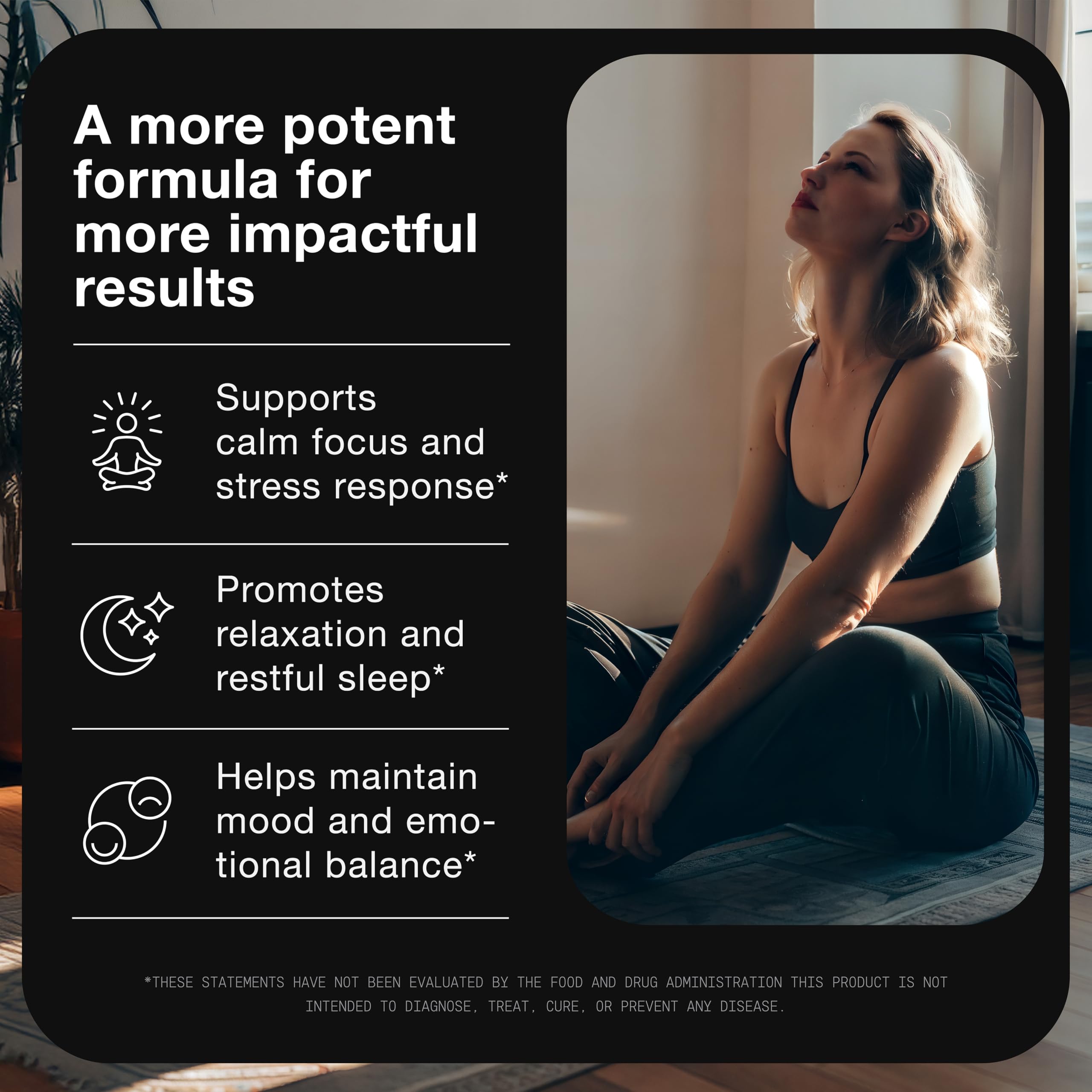 Cortisol Supplement for Women and Men — Calm, Balanced-Strength 5-in-1 Non-Drowsy, Third-Party Tested with Magnesium Glycinate, Ashwagandha, L-Theanine, Phosphatidylserine, Rhodiola — 120 Capsules ToniiqAu supplements