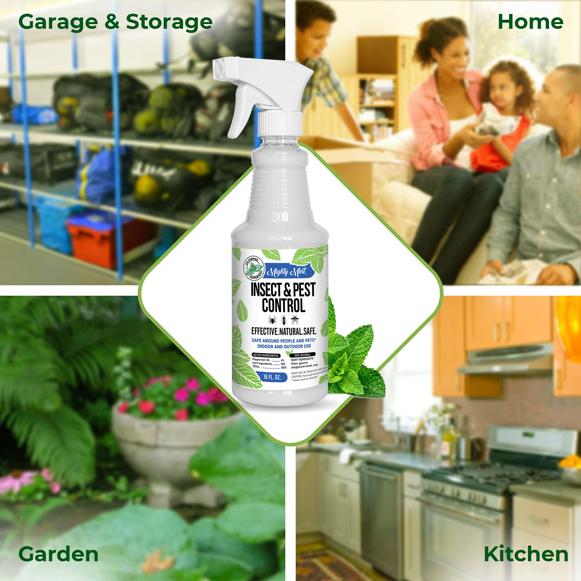 Mighty Mint 16 oz Peppermint Oil Insect & Pest Spray - for Spiders, Ants Mighty MintAu supplements
