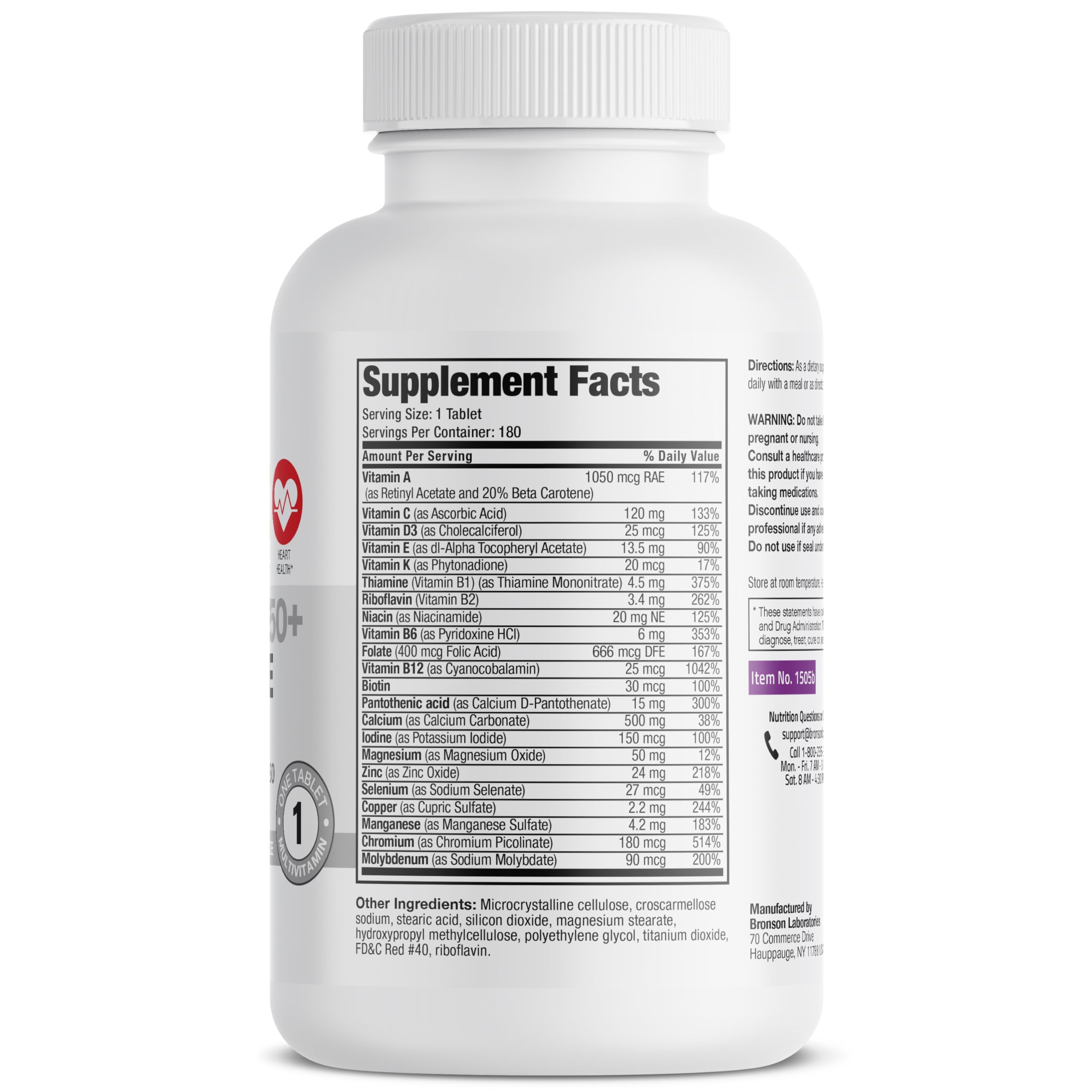 Bronson ONE Daily Women’s 50+ Complete Multivitamin Multimineral, 180 Tablets BronsonAu supplements
