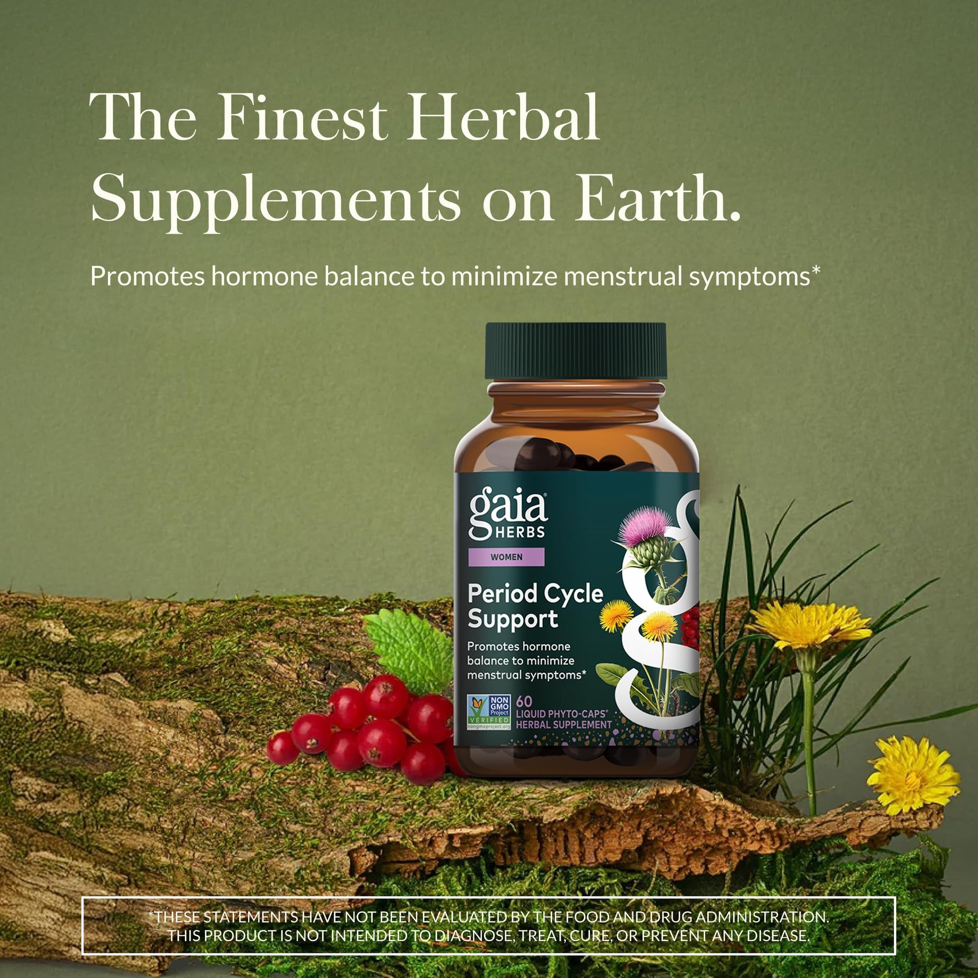 Gaia Herbs Period Cycle Support - Supports Hormone Balance & PMS Relief* - Herbal Supplement with Vitex Berry & Schisandra - Free from Gluten, Dairy & Soy - 60 Vegan Capsules (60 Servings) Gaia HerbsAu supplements
