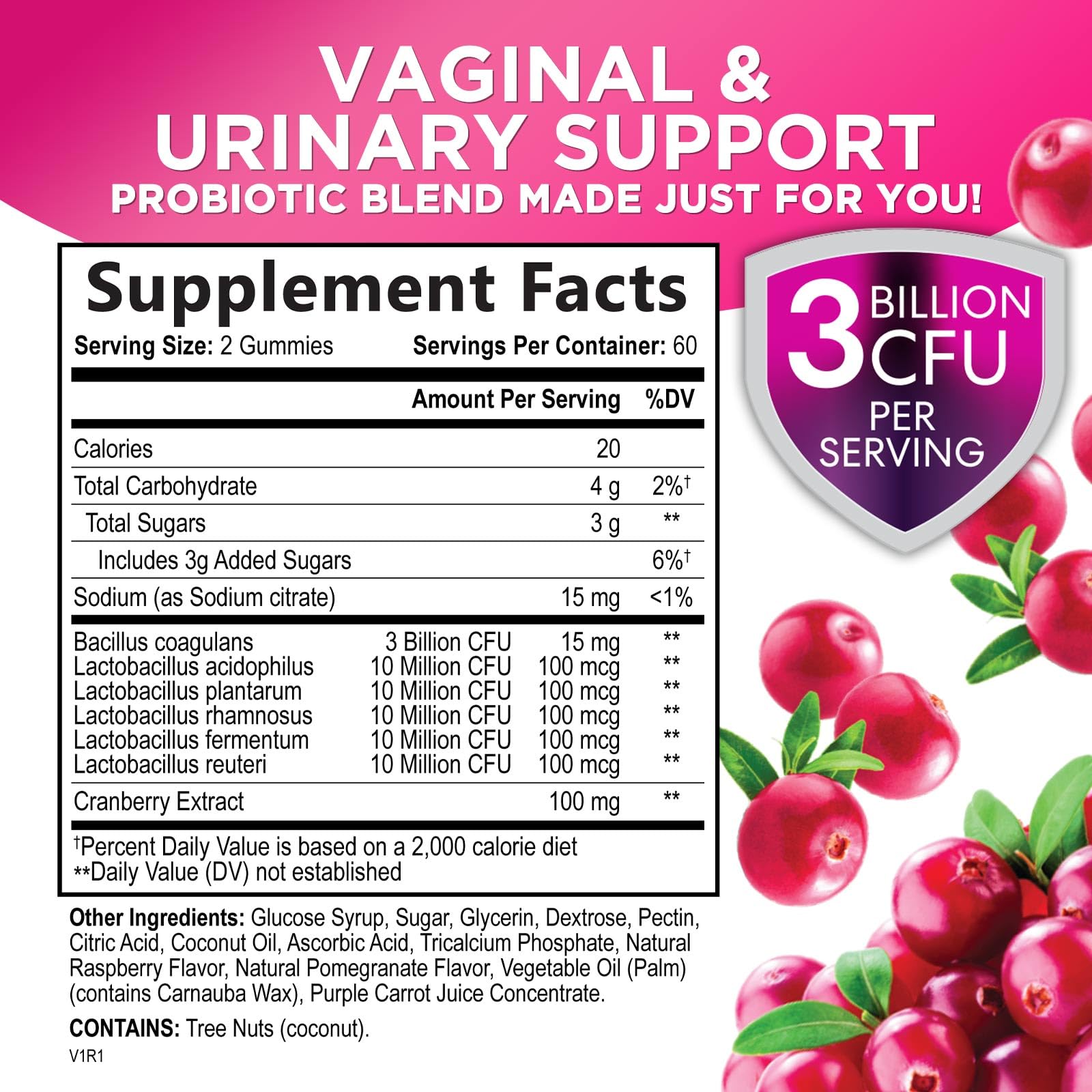 Probiotics for Women + Cranberry - 3 Billion CFU Guaranteed & 6 Vegan Strains for Women's Hello Lovely!US supplements