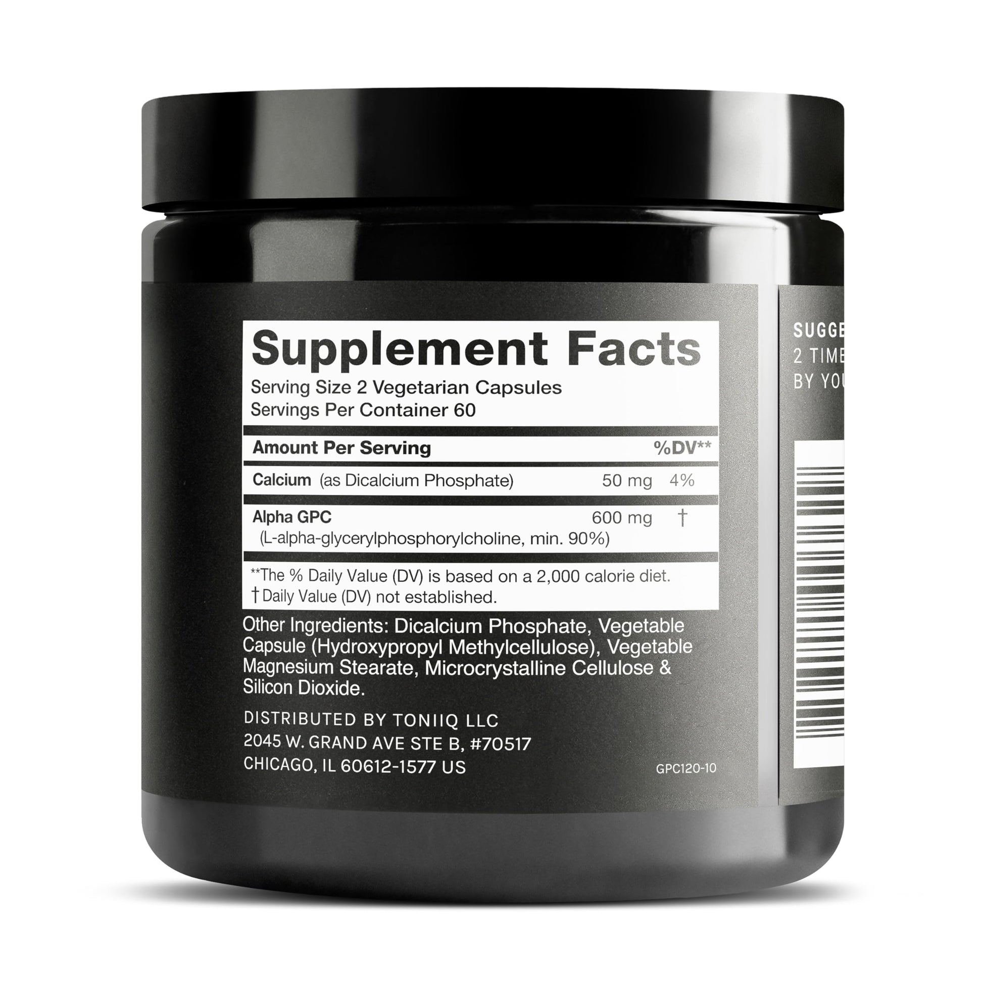 Toniiq Ultra High Purity Alpha GPC Capsules - 600mg Concentrated Formula - 90%+ Highly Purified and Bioavailable Nootropic - 120 Capsules Alpha GPC Supplement ToniiqAu supplements
