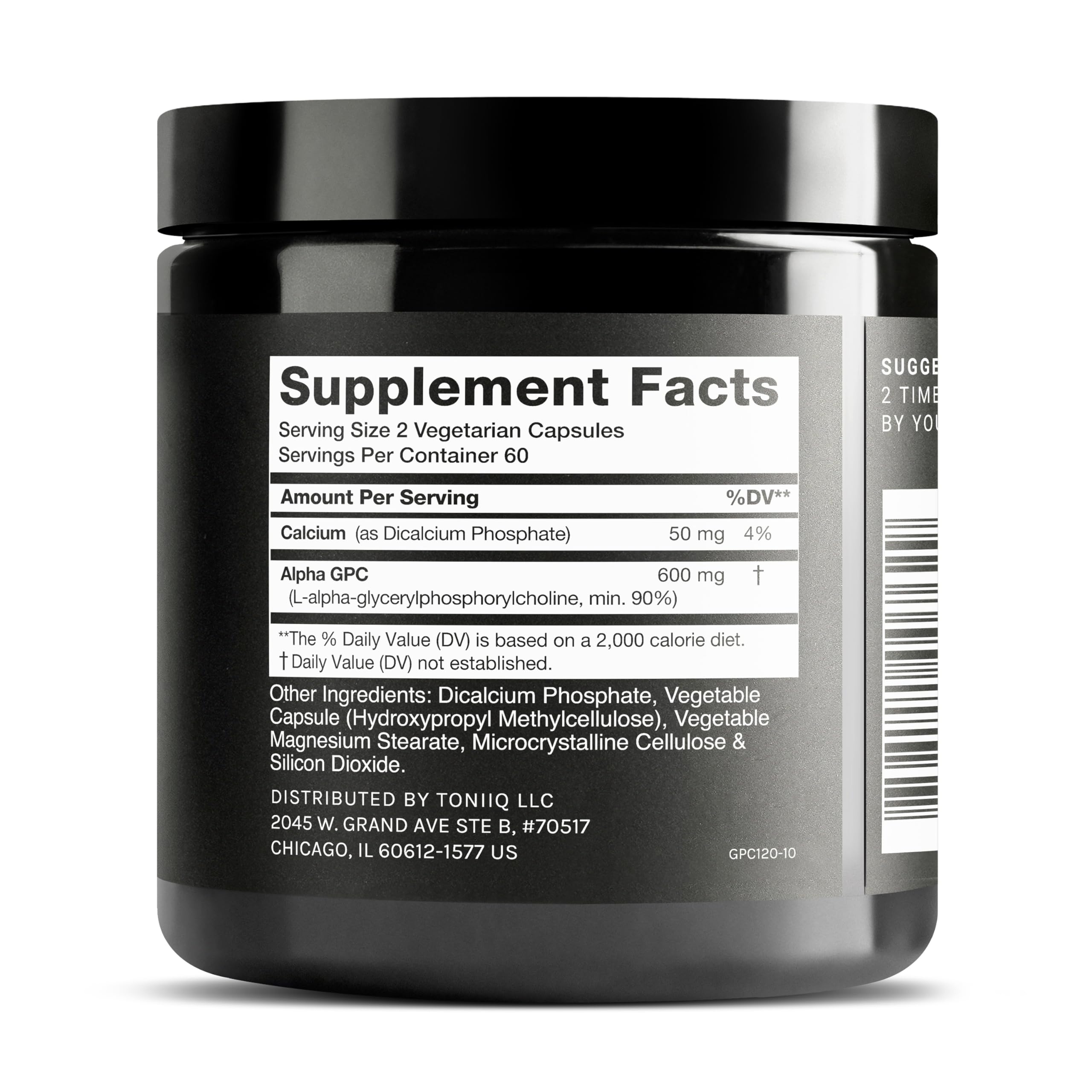 Toniiq Ultra High Purity Alpha GPC Capsules - 600mg Concentrated Formula - 90%+ Highly Purified and Bioavailable Nootropic - 120 Capsules Alpha GPC Supplement ToniiqAu supplements