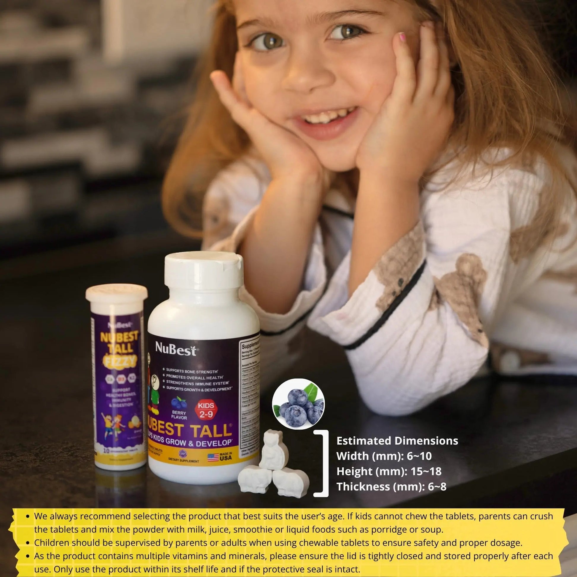 NuBest Tall Kids - Multivitamins & Minerals for Age 2 to 9 - Bone Strength & Immunity Support - Helps Kids, Toddlers Healthy NuBestAu supplements