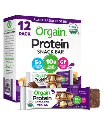 Orgain Organic Vegan Protein Bars, Smores - 10g Plant Based Protein, Gluten Free Snack OrgainAu supplements