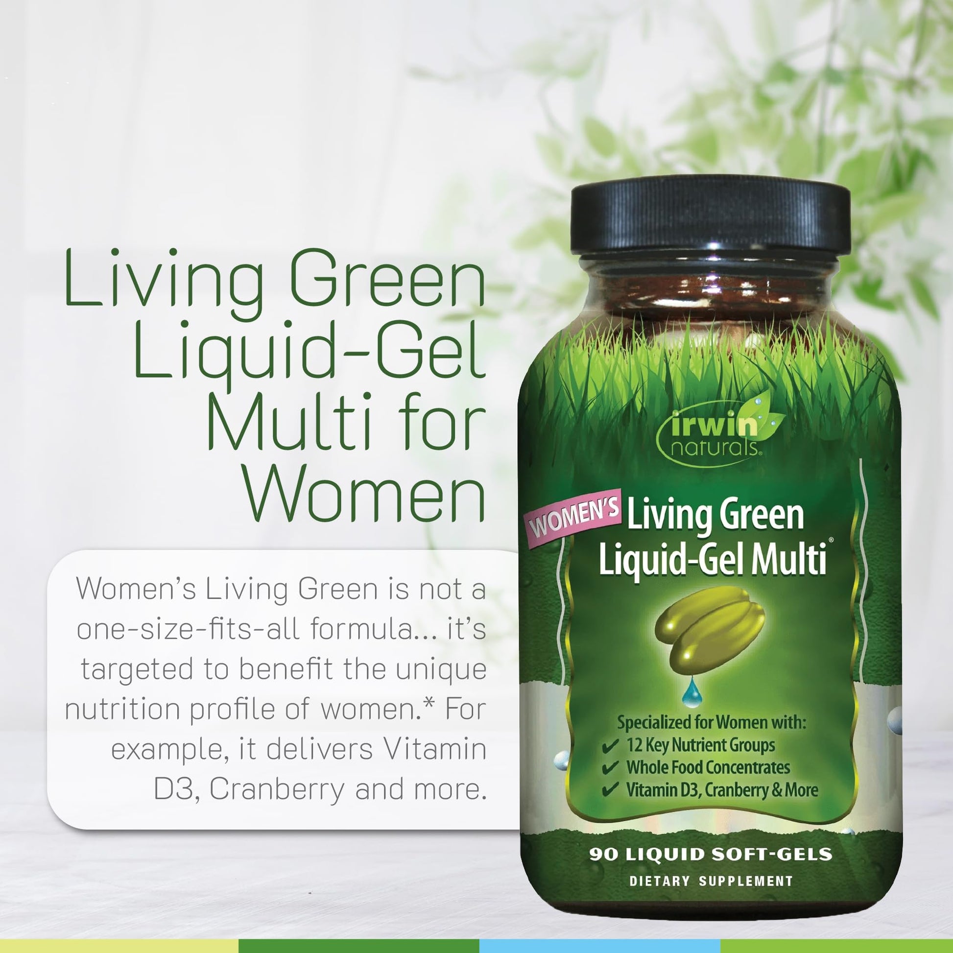 Irwin Naturals Women’s Living Green Liquid-Gel Multi - Whole Food Multivitamin for Women with 70 Nutrients, Omega Oils & Greens Blend - Liquid Soft-Gels with BioPerine® for Absorption - 120 Count Irwin NaturalsAu supplements