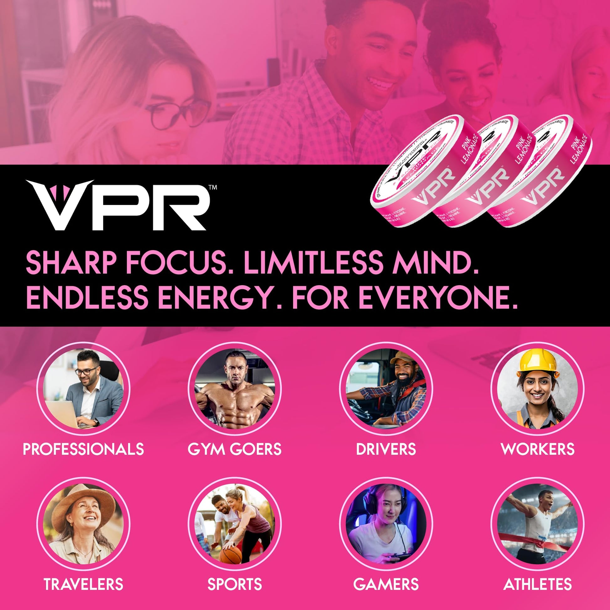 VPR 75MG Caffeine Nootropic Pouches | 20 Count Energy Pouches with Lion's Mane, Alpha-GPC, Vitamin B6 & B12, L-Theanine, and L-Tyrosine | Naturally Flavored Focus Pouches with No Sugar (Variety Pack) VPR EnergyAu supplements