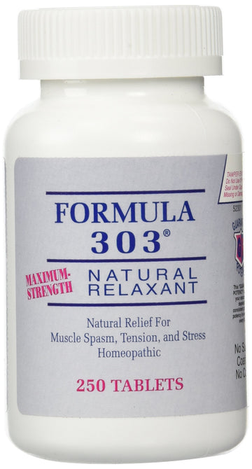 Dee Cee Labs Formula 303 Maximum Strength All-Natural Relaxant Tablets, 250 Tablets; All-Natural Relaxant containing Magnesium for Sore Muscles, Passion Flower, and Valerian Root Dee Cee LaboratoriesAu supplements