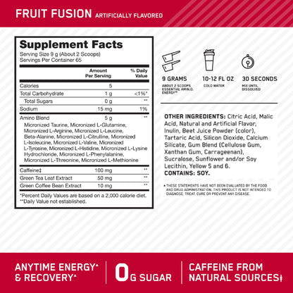 Optimum Nutrition Amino Energy - Pre Workout with Green Tea, BCAA, Amino Acids Optimum NutritionUS supplements