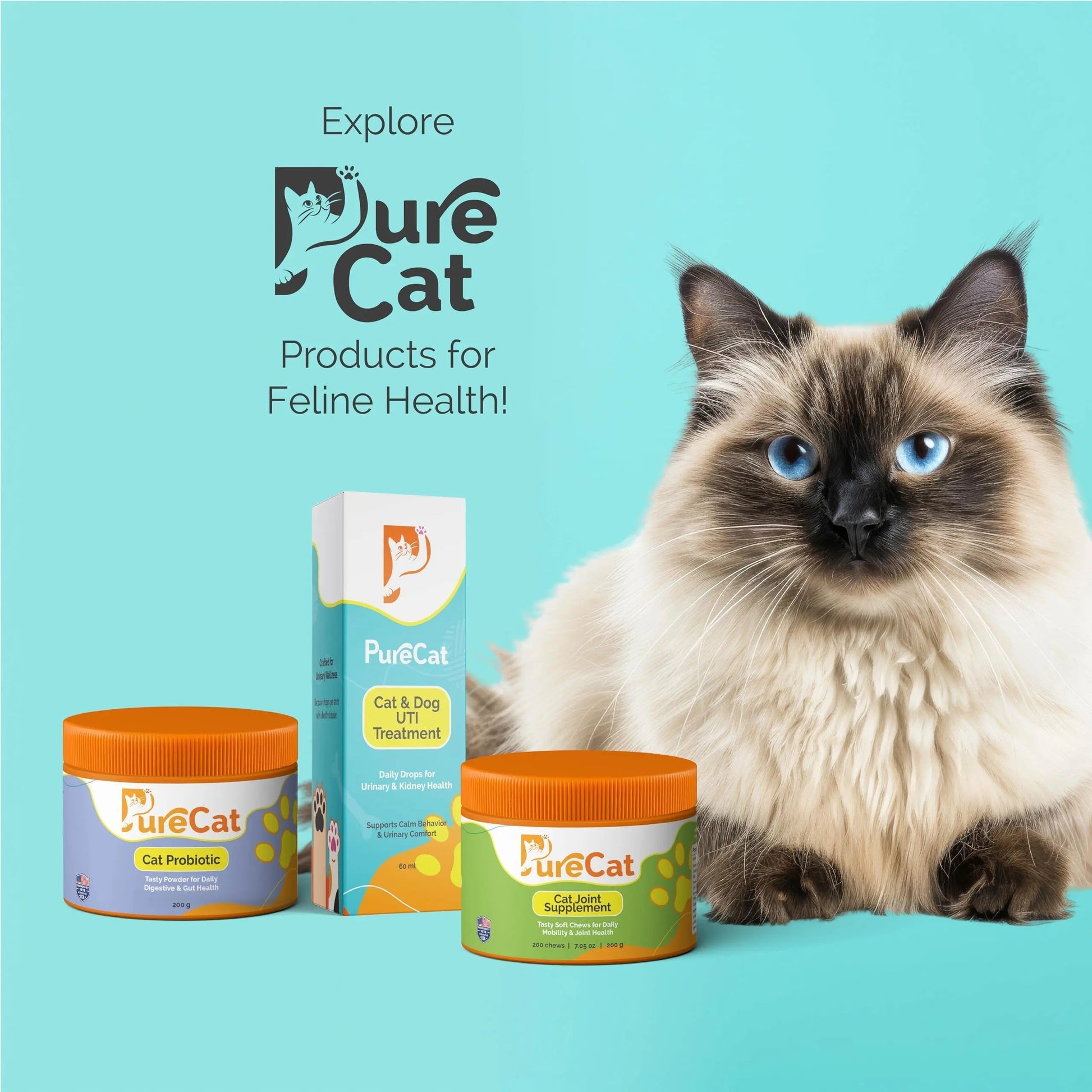 PureCat Urinary Tract Infection Care for Cat & Dog | Calming Urinary Tract & Kidney Support for Pets | Bladder Infection Treatment | UTI Drops | Veterinarian Recommended PureCatAu supplements