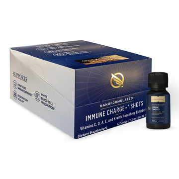 Quicksilver Scientific Immune Charge+ - Portable Wellness with Elderberry, Vitamin C, E, K1, K2, 10,000 IU Vitamin D for Optimal Immune System Support (12 Single Serving Shots) Quicksilver ScientificUS supplements