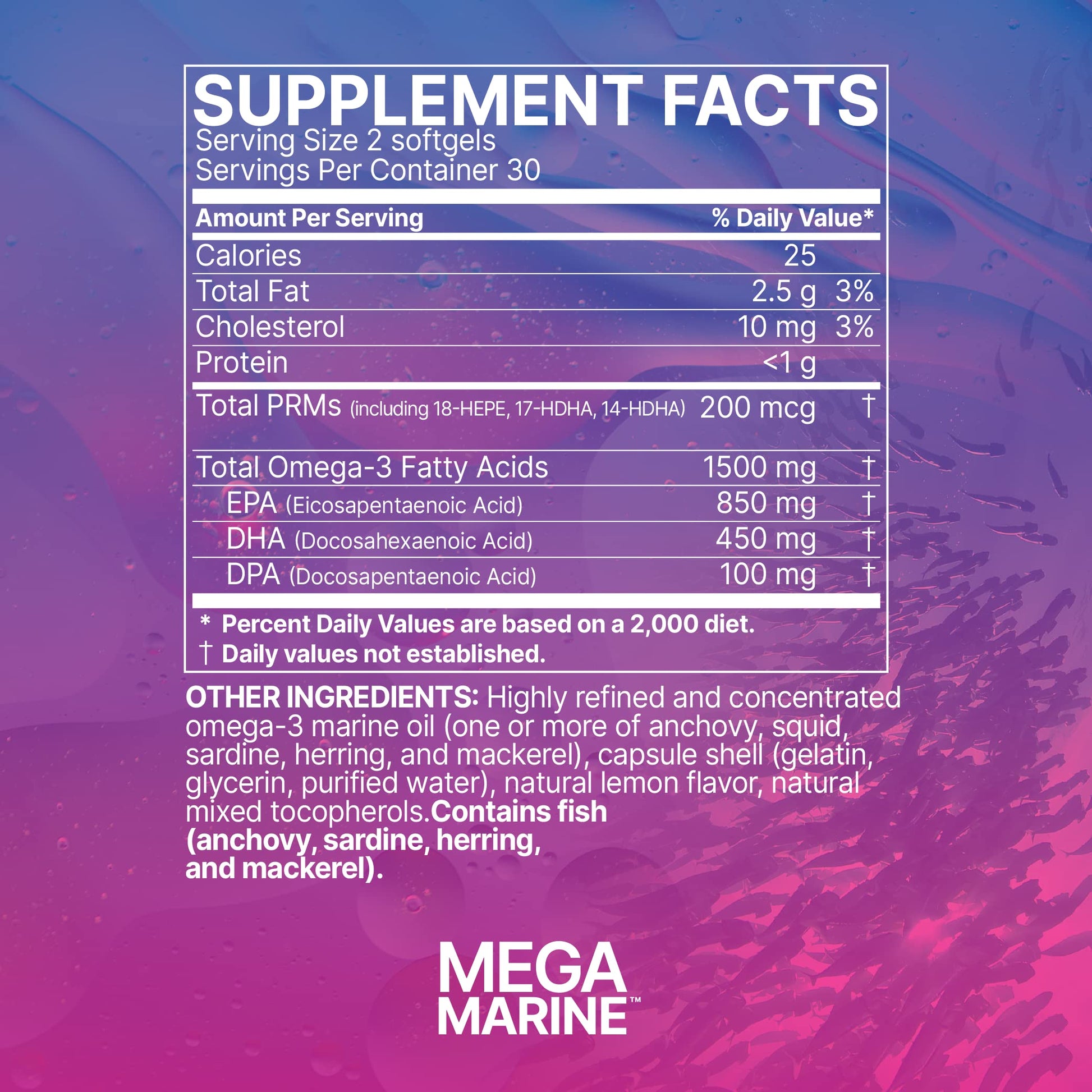 Microbiome Labs MegaMarine Omega 3 Fish Oil Supplements - Gut-Specific EPA DHA Omega 3 Supplement with DPA for Gut Health - Support Immune & Gut Barrier Function (60 Softgels) Microbiome LabsAu supplements