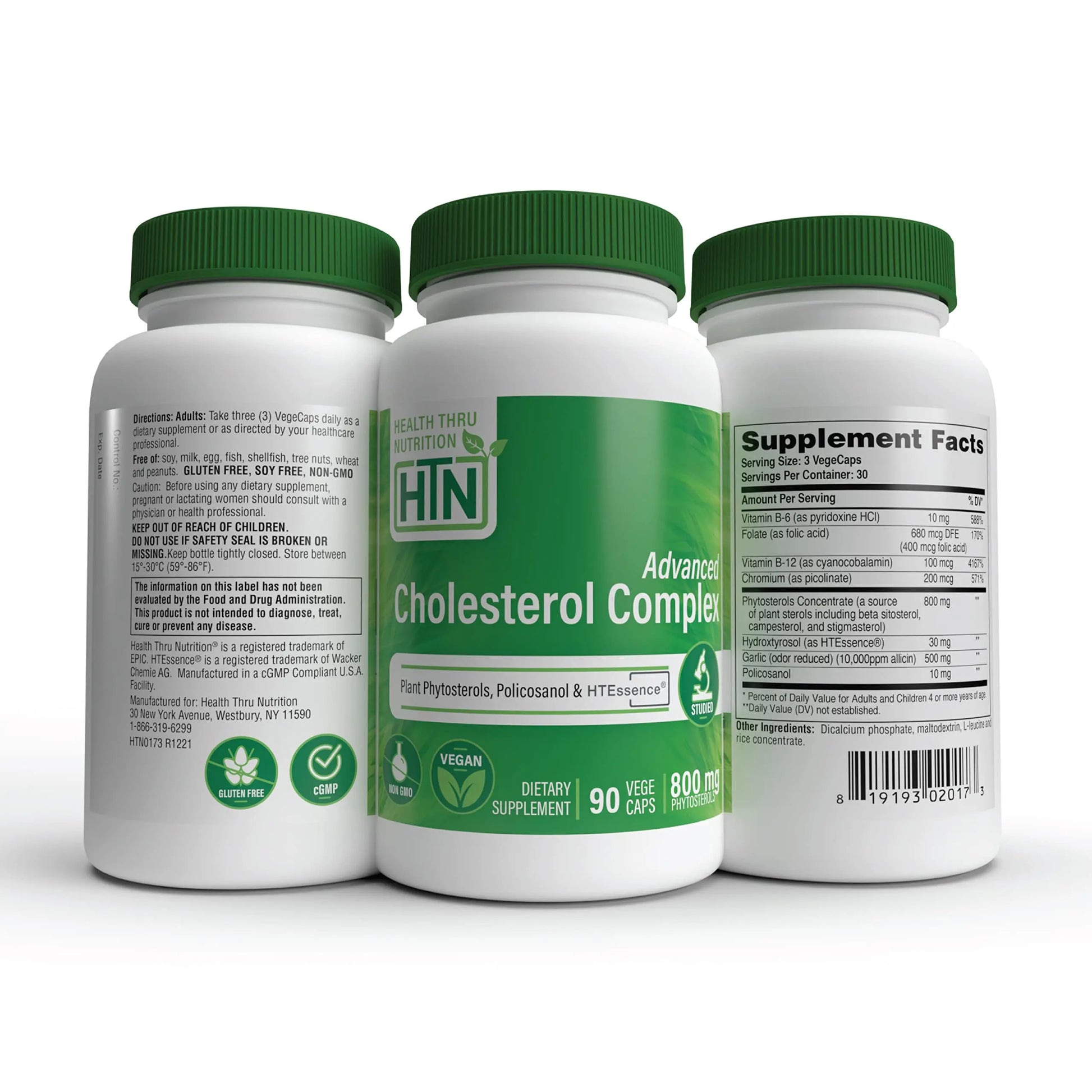 Health Thru Nutrition Advanced Cholesterol Complex | Heart Health Support & Lipid Metabolism with Phytosterols, Policosanol, Hydroxytyrosol, Chromium and More | Vegan, Non-GMO (Pack of 90) Health Thru NutritionAu supplements