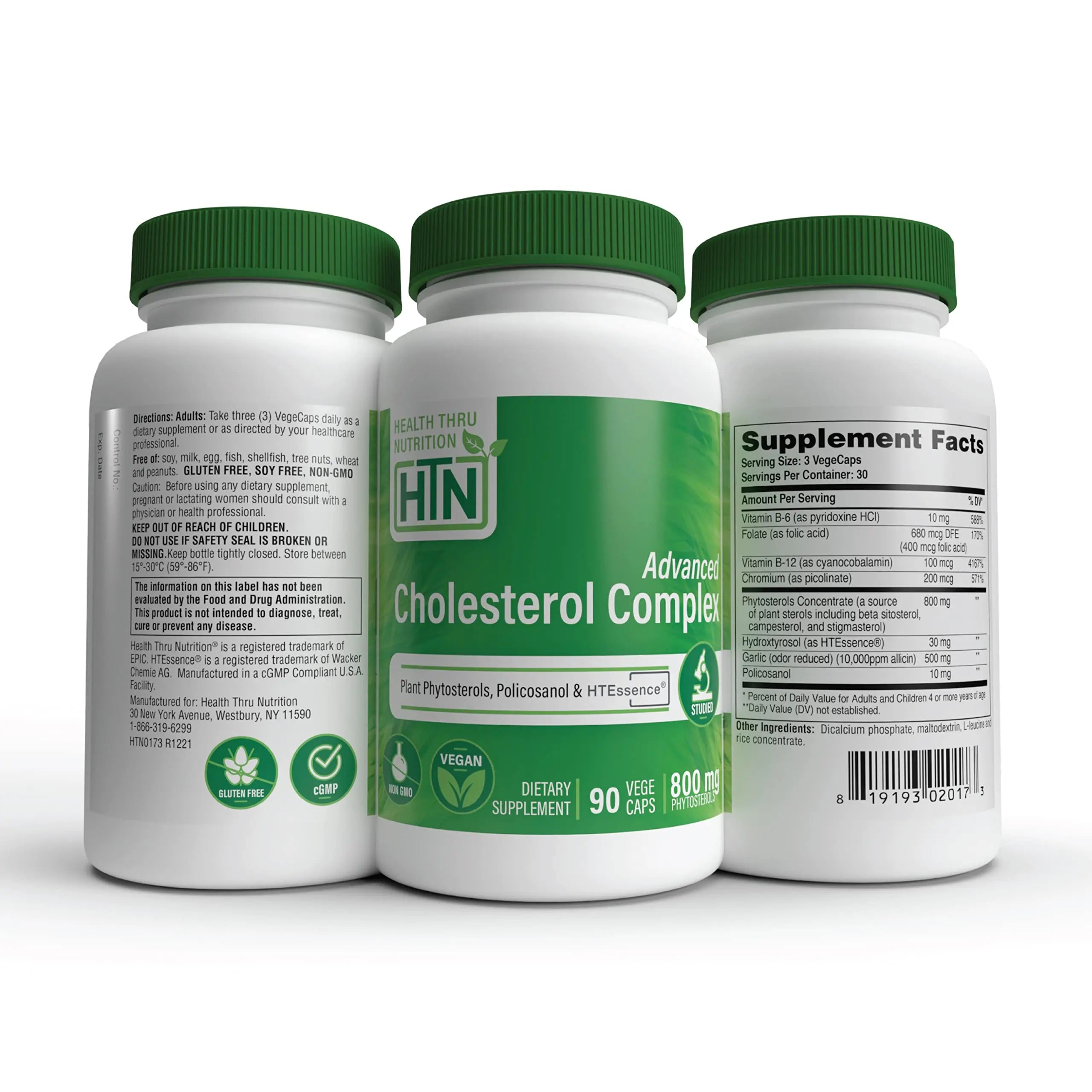 Health Thru Nutrition Advanced Cholesterol Complex | Heart Health Support & Lipid Metabolism with Phytosterols, Policosanol, Hydroxytyrosol, Chromium and More | Vegan, Non-GMO (Pack of 90) Health Thru NutritionAu supplements