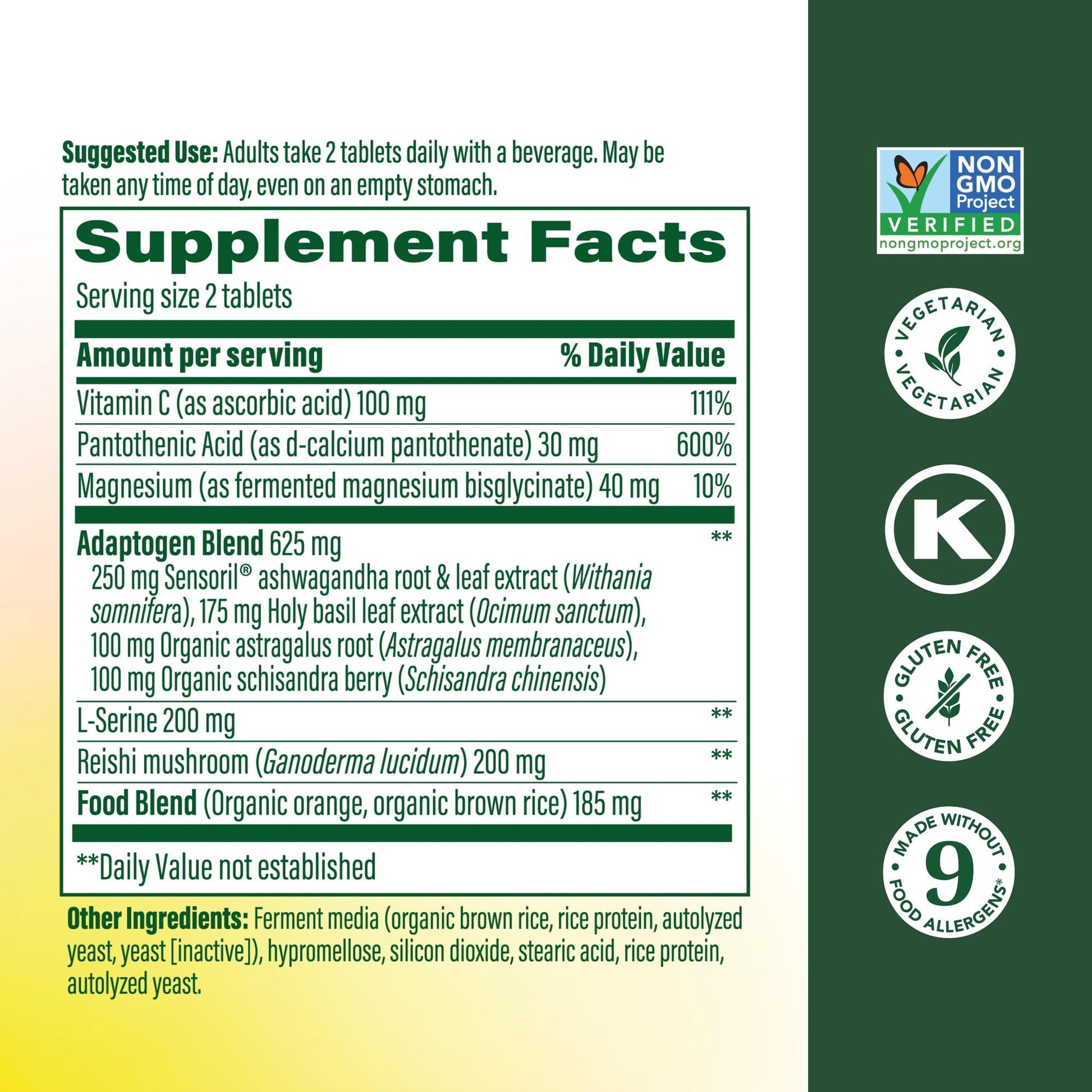 MegaFood Adrenal Strength - Adrenal Support Supplements with Ashwagandha and Magnesium Glycinate, Vitamin C, Holy Basil, Astragalus, Reduces Cortisol Levels - Vegetarian - 60 Tablets (30 Servings) MegaFoodAu supplements