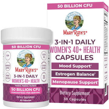 MaryRuth's 3-in-1 Daily Health 40+ Probiotics for Women | Hormonal & Menopause Support Supplement for Women | Gut Health Capsules | 50 Billion CFU | Allergen Free | 30 Ct MARYRUTH'SAu supplements