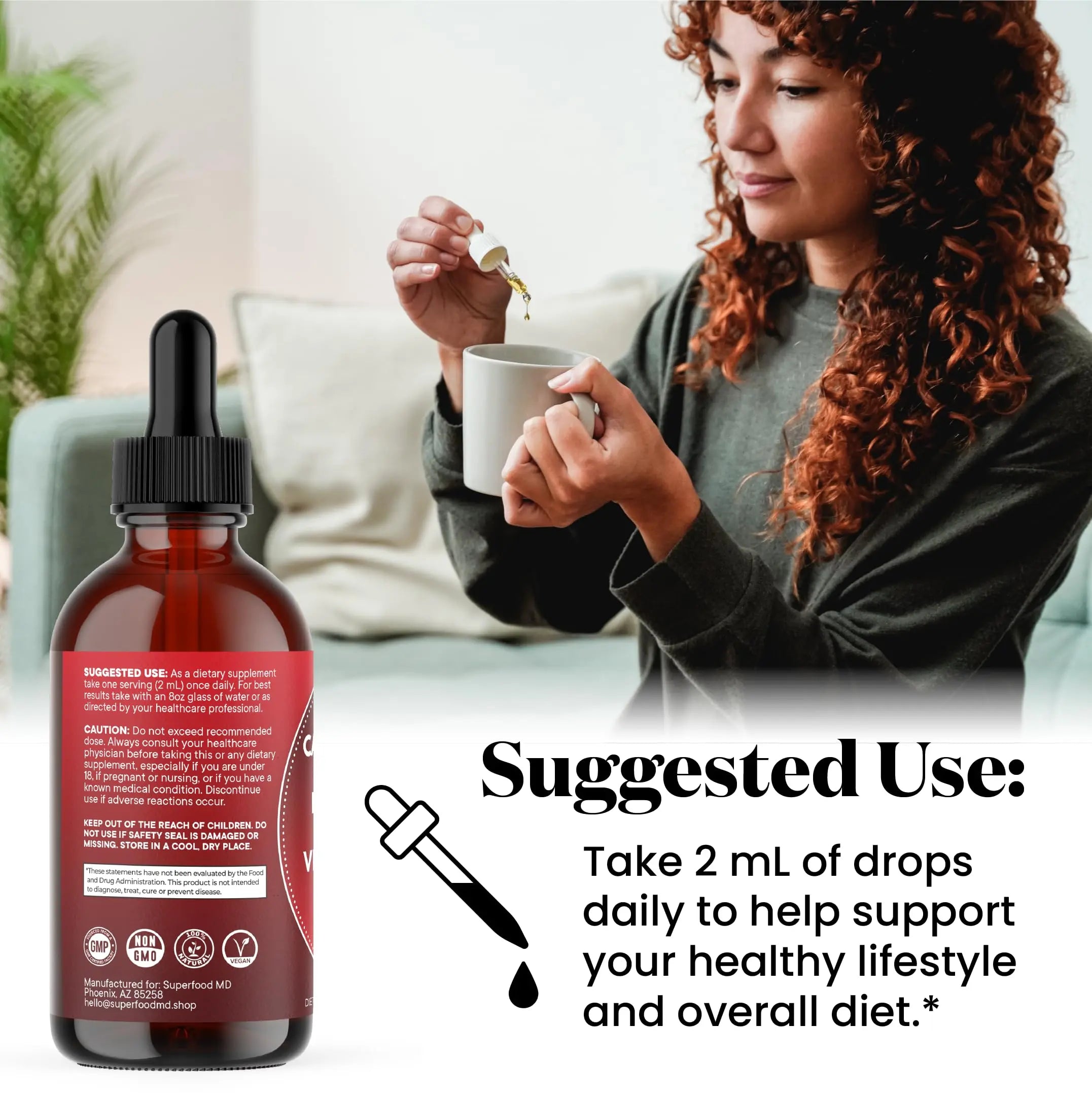 Cayenne Pepper Supplement Liquid Drops + Hawthorn Berry, Vitamin D3 K2 Beet Root Powder, Ceylon Cinnamon, Turmeric Curcumin, Organic Panax Ginseng - 4 OZ Superfood MDnz supplements