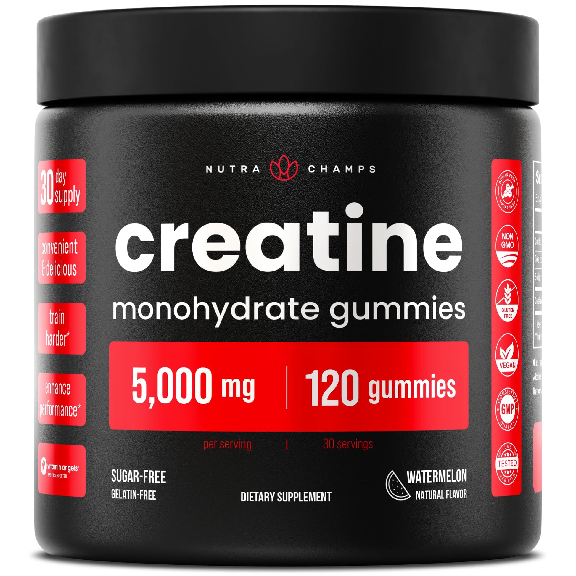 NutraChamps 120 Creatine Gummies for Men & Women - 5g Sugar Free Chewable Creatine Monohydrate Gummies - Supports Protein Synthesis, Muscle Recovery & Workout Performance NutraChampsAu supplements