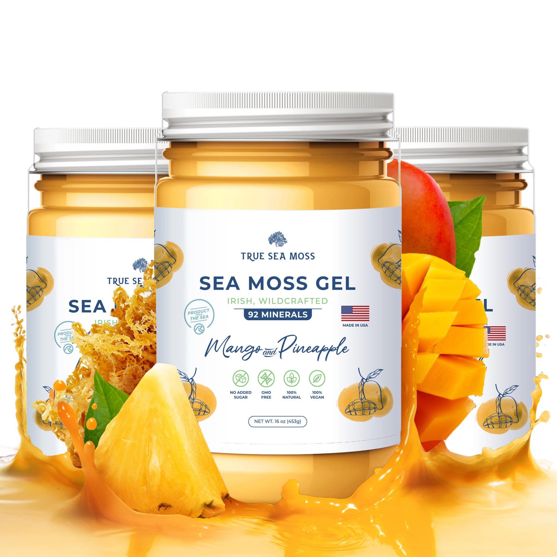 TrueSeaMoss Wildcrafted Irish Sea Moss Gel –7 Flavors- Nutritious Organic Raw TrueSeaMossUS supplements
