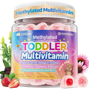 Toddler Multivitamin Gummies with Iron, Omega-3, ARA, Calcium, Prebiotic | Methylated Vitamins for Kids Ages 2+ | Overall Support | LILICAREAu supplements