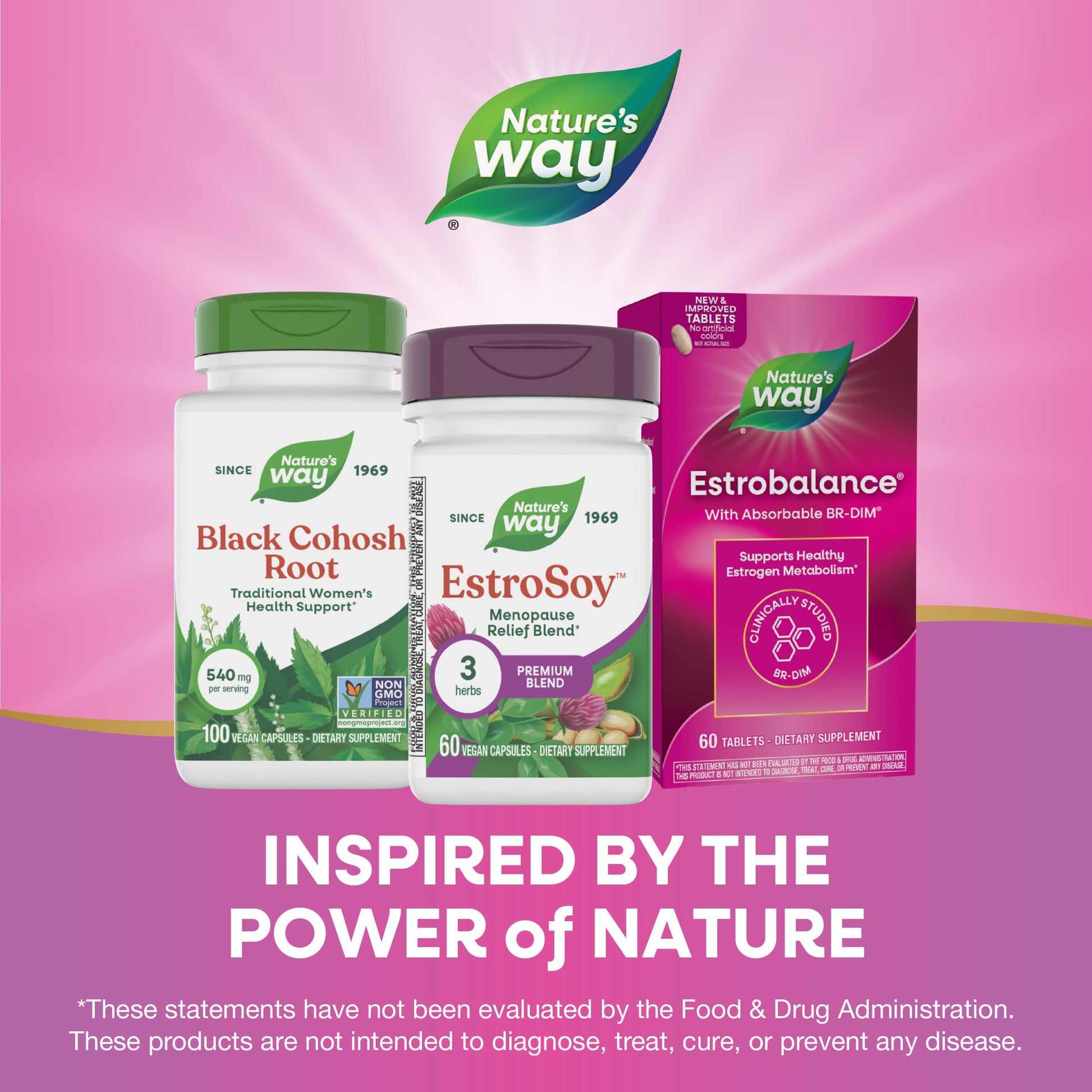 Nature's Way EstroSoy, Menopause Relief Blend*, Helps Relieve Menopausal Symptoms*, Black Cohosh, Fermented Soy Extracts, Red Clover, 60 Vegan Capsules (Packaging May Vary) Nature's WayAu supplements