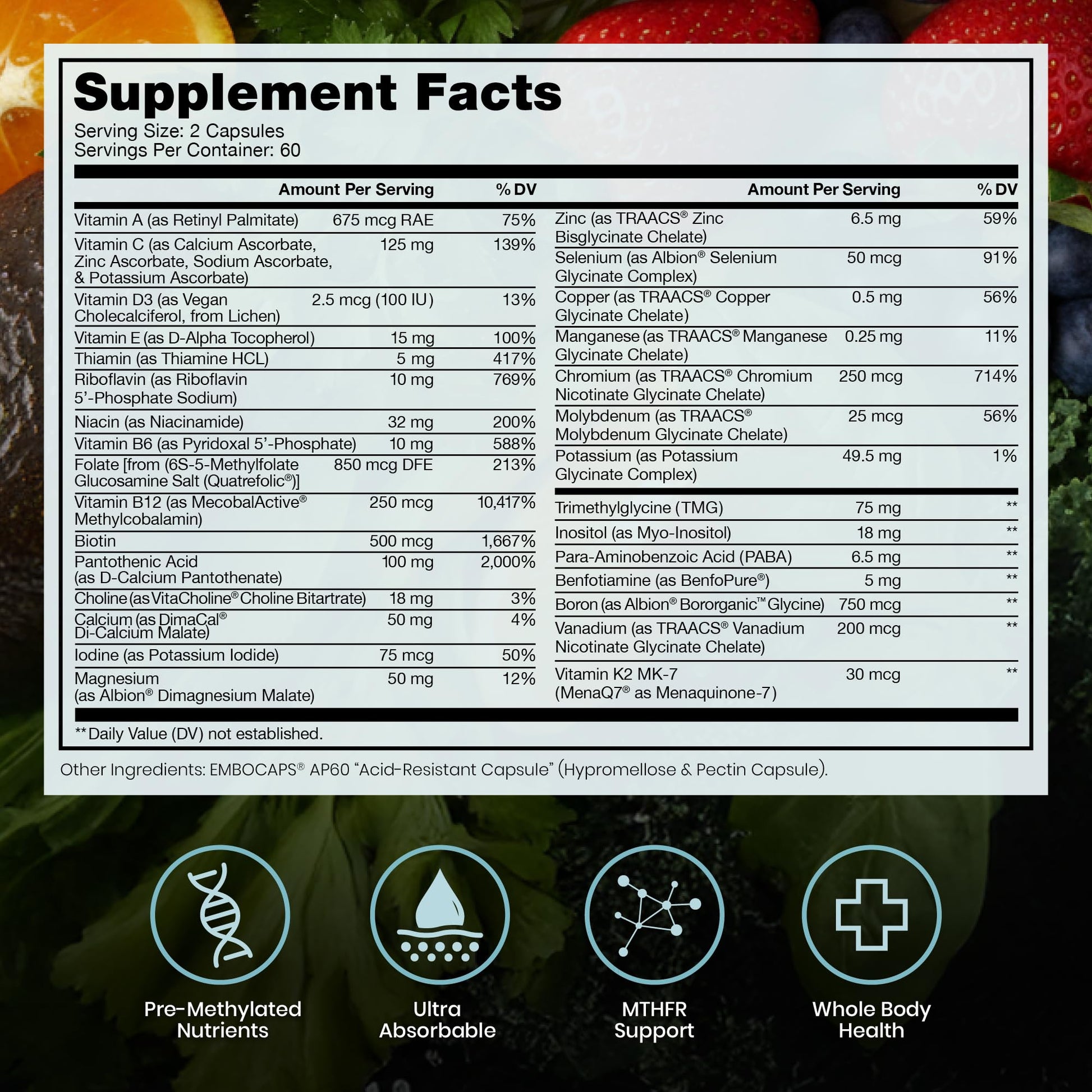 Pure Therapro Rx Methylated Multivitamin for Men and Women | Made in USA | Methyl Multi Without Iron Methyl B12 & Methylfolate | 120 Capsules, 2-Month Supply Pure Therapro RxAu supplements